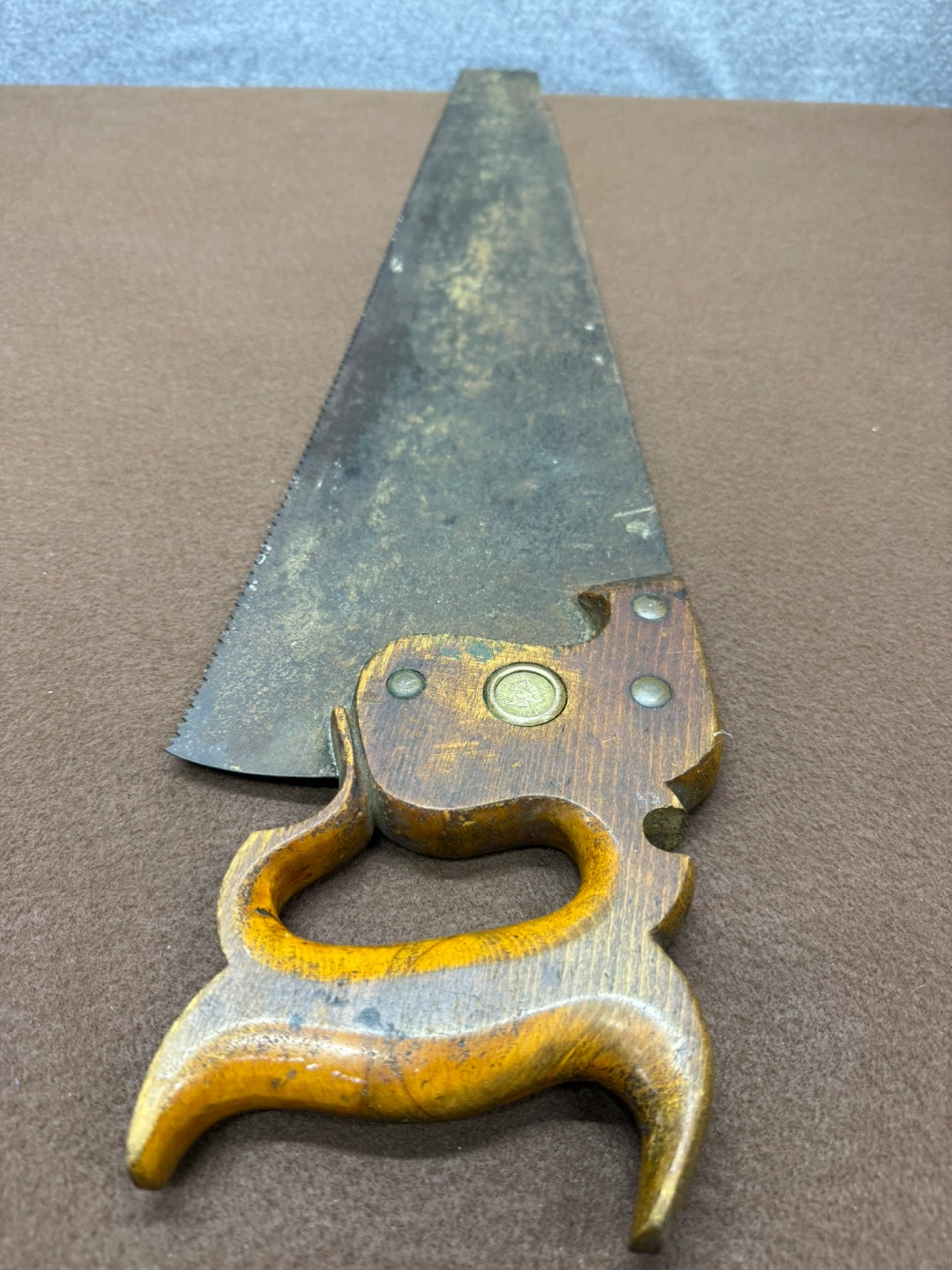 Antique Hand Saw Warranted Superior Primitive Rustic