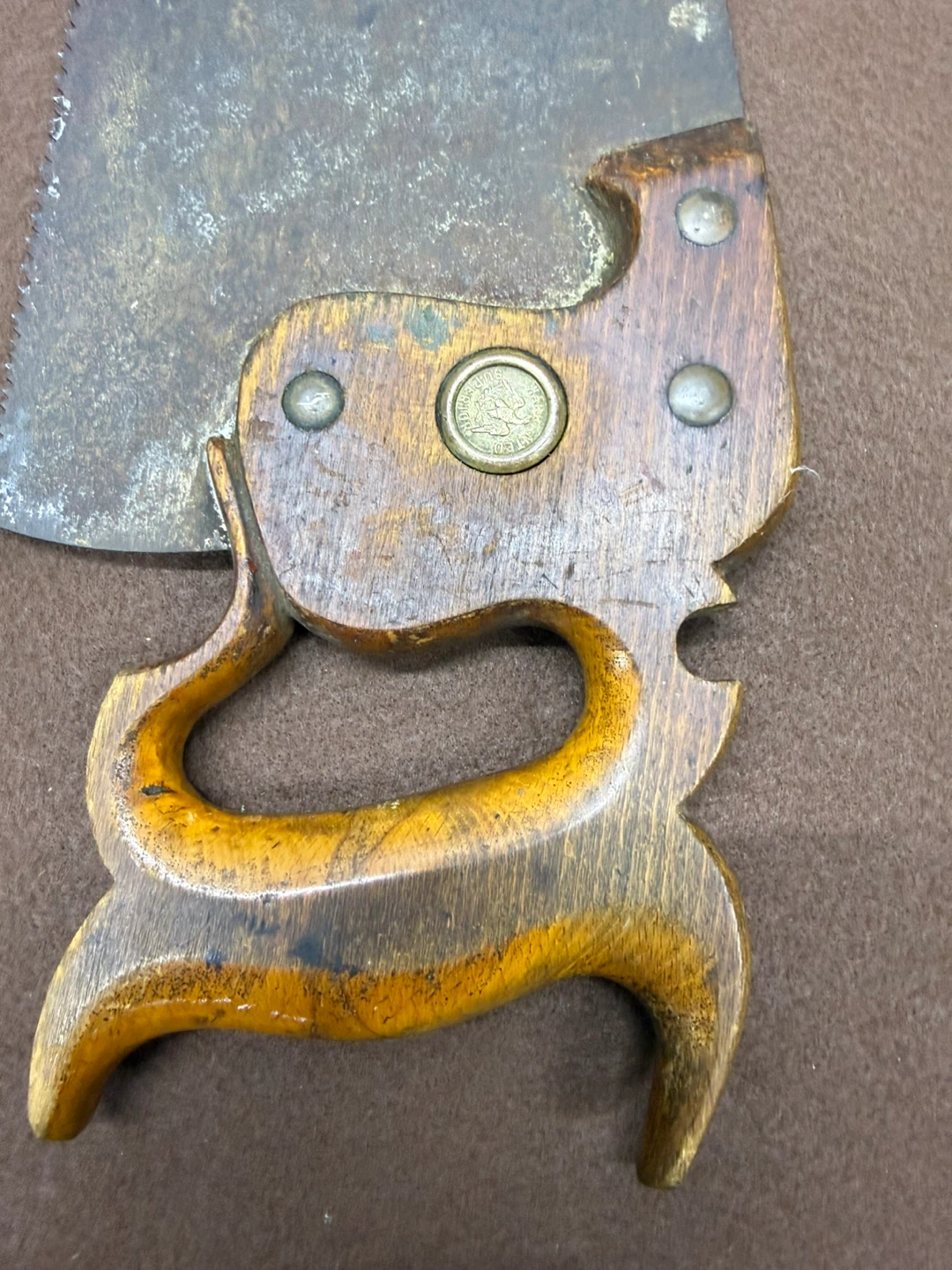 Antique Hand Saw Warranted Superior Primitive Rustic - photo 3