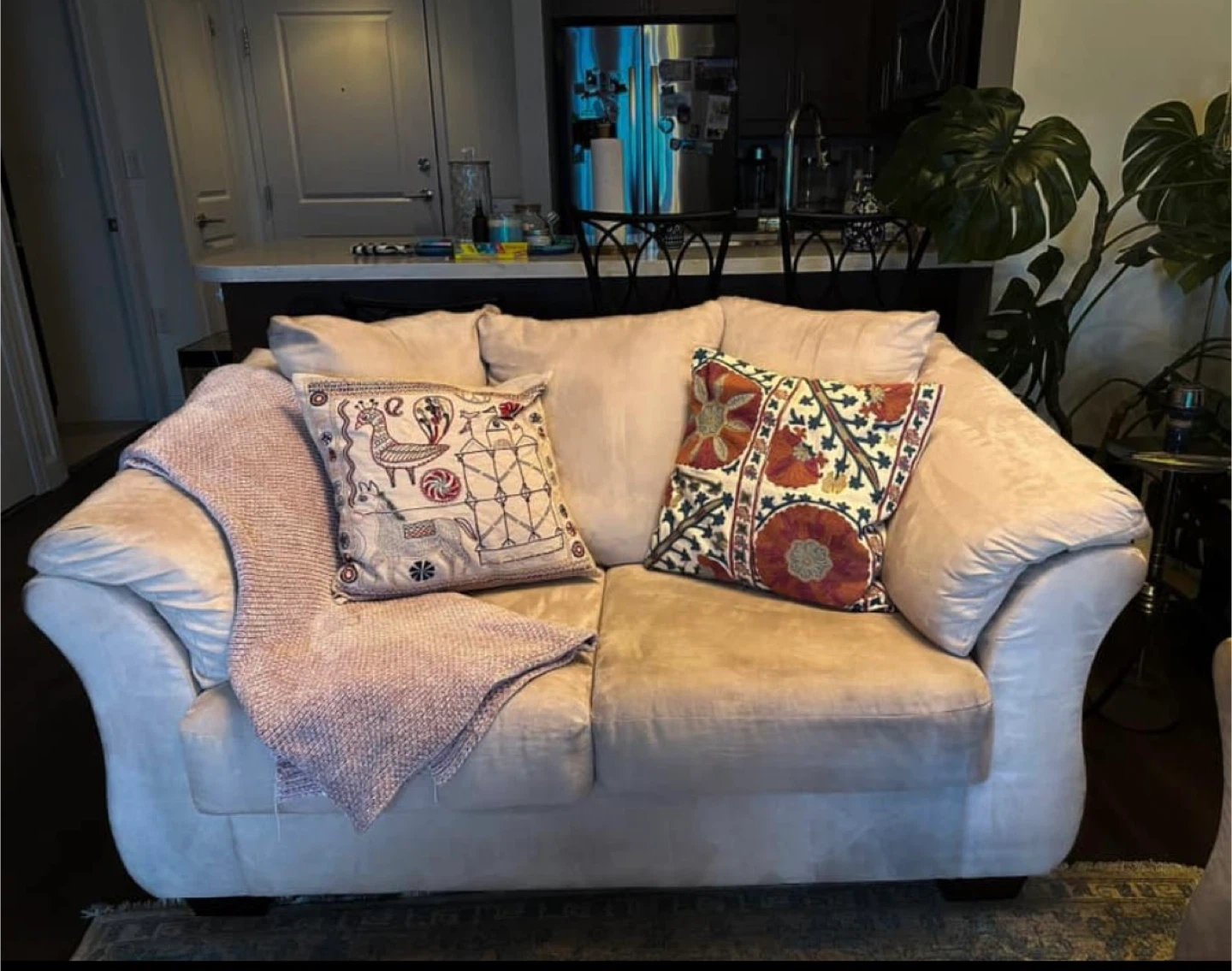 beige loveseat