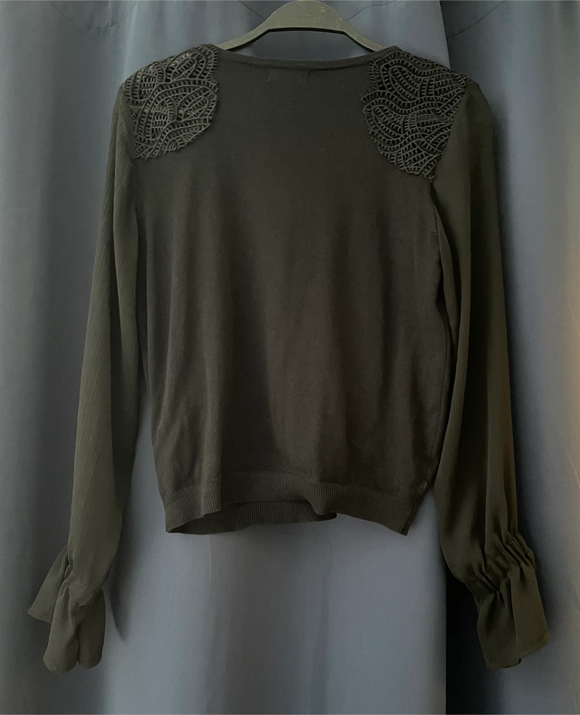 Molly Bracken Black Long Sleeve Top with Lace Detail - photo 2