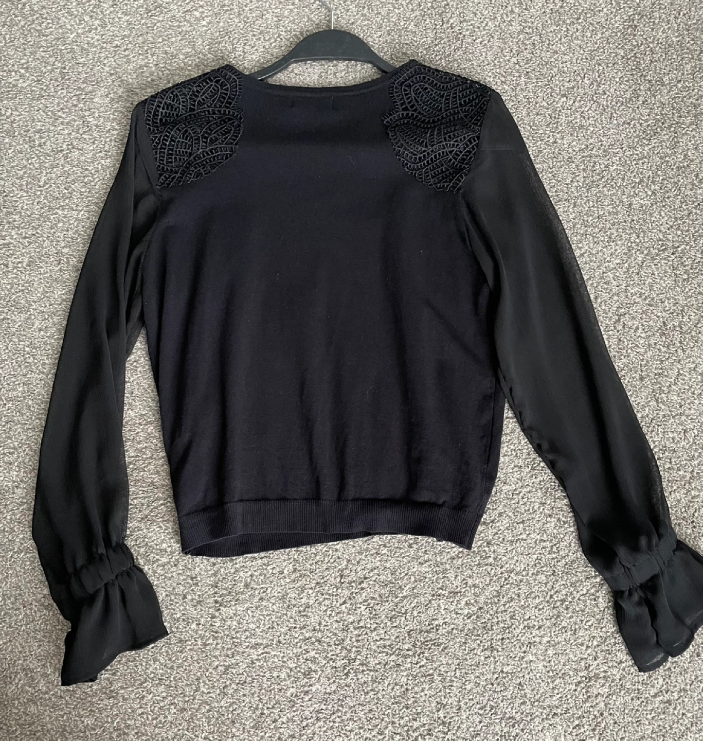 Molly Bracken Black Long Sleeve Top with Lace Detail - photo 4