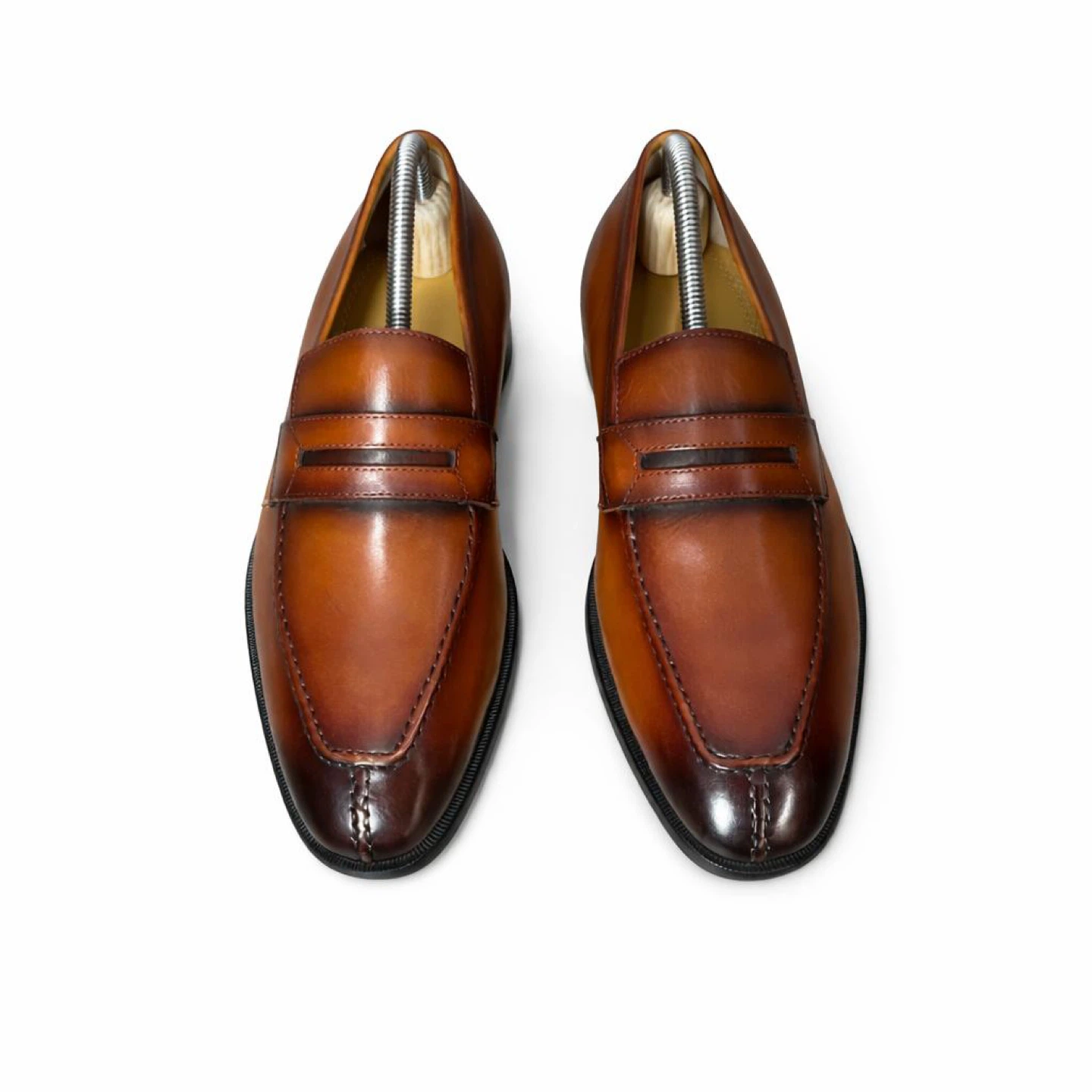 Men's Brown Leather Penny Loafer Shoes