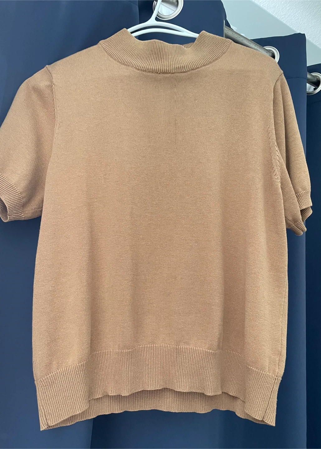 Alia Petites Brown Short Sleeve Mock Neck Sweater - photo 3