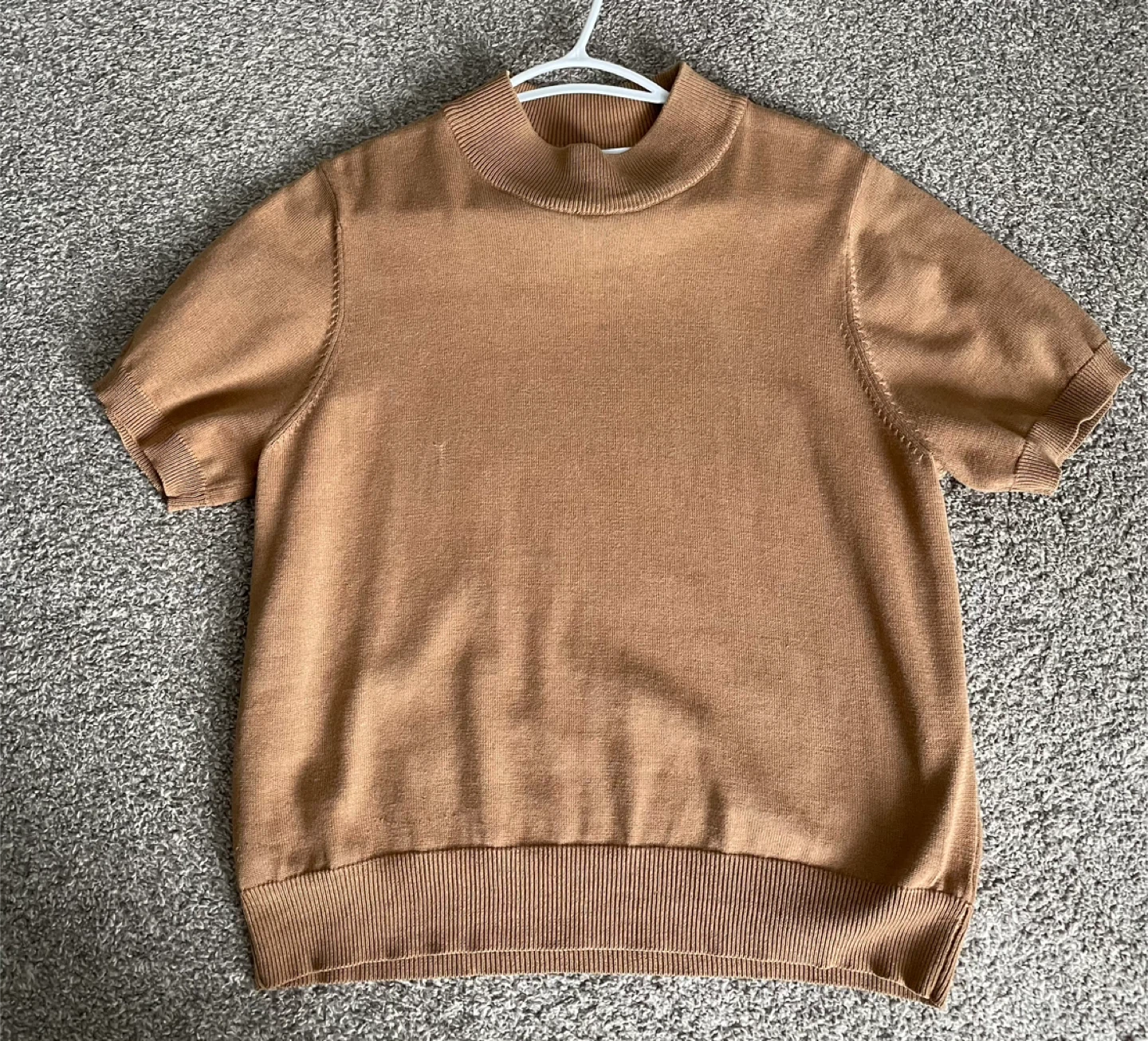 Alia Petites Brown Short Sleeve Mock Neck Sweater - photo 2
