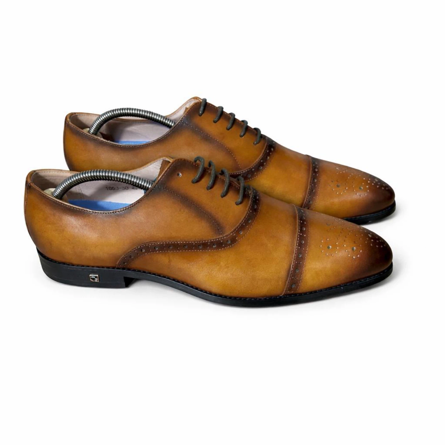 Men's Leather Cap-Toe Oxford Dress Shoes - photo 3