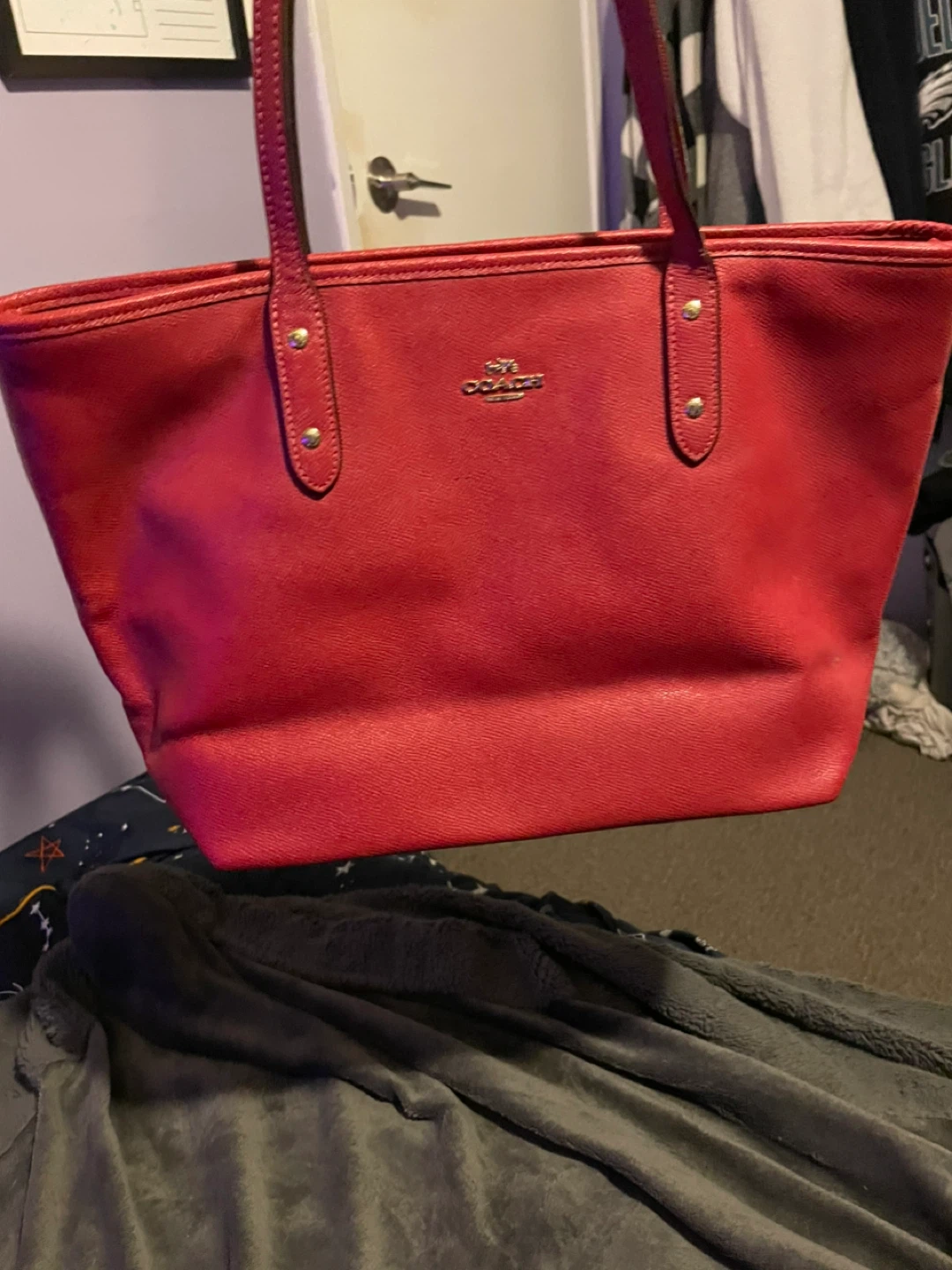 Coach Red Leather Tote Bag - photo 3