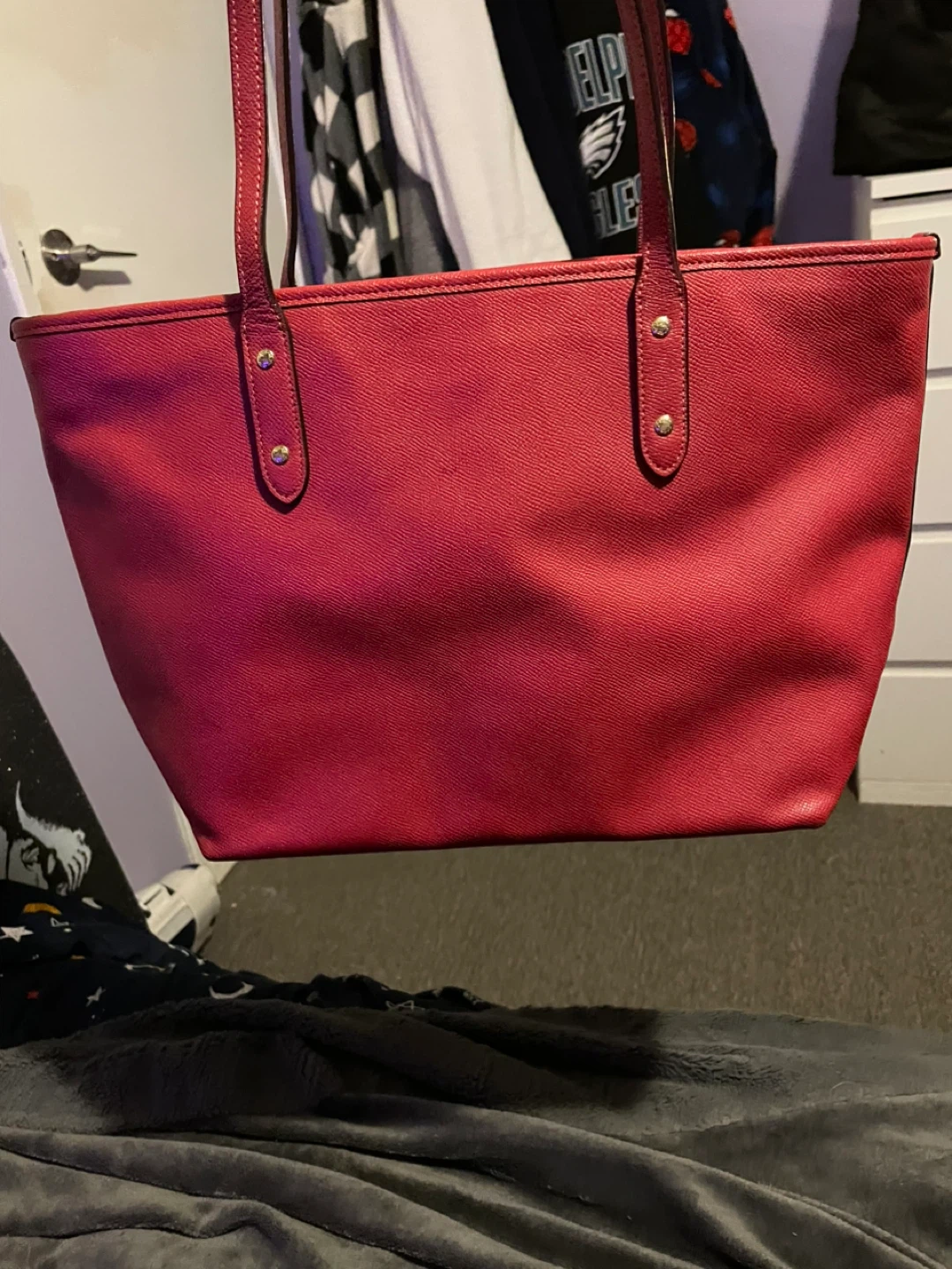 Coach Red Leather Tote Bag - photo 2