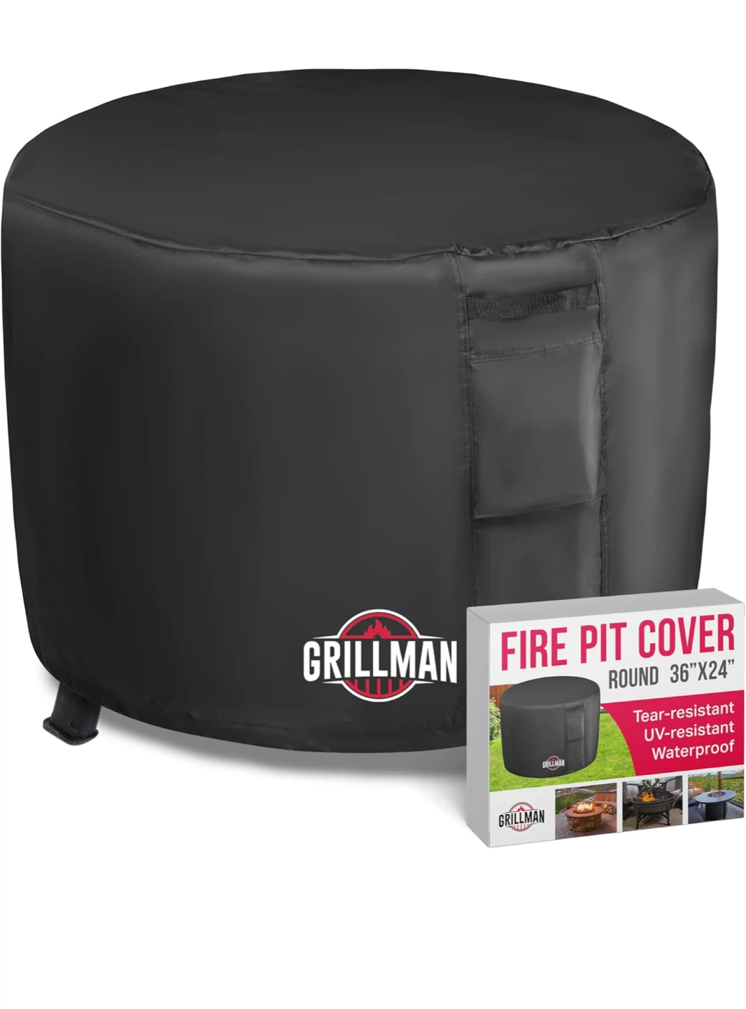 Grillman Round Fire Pit Cover - 36" x 24"