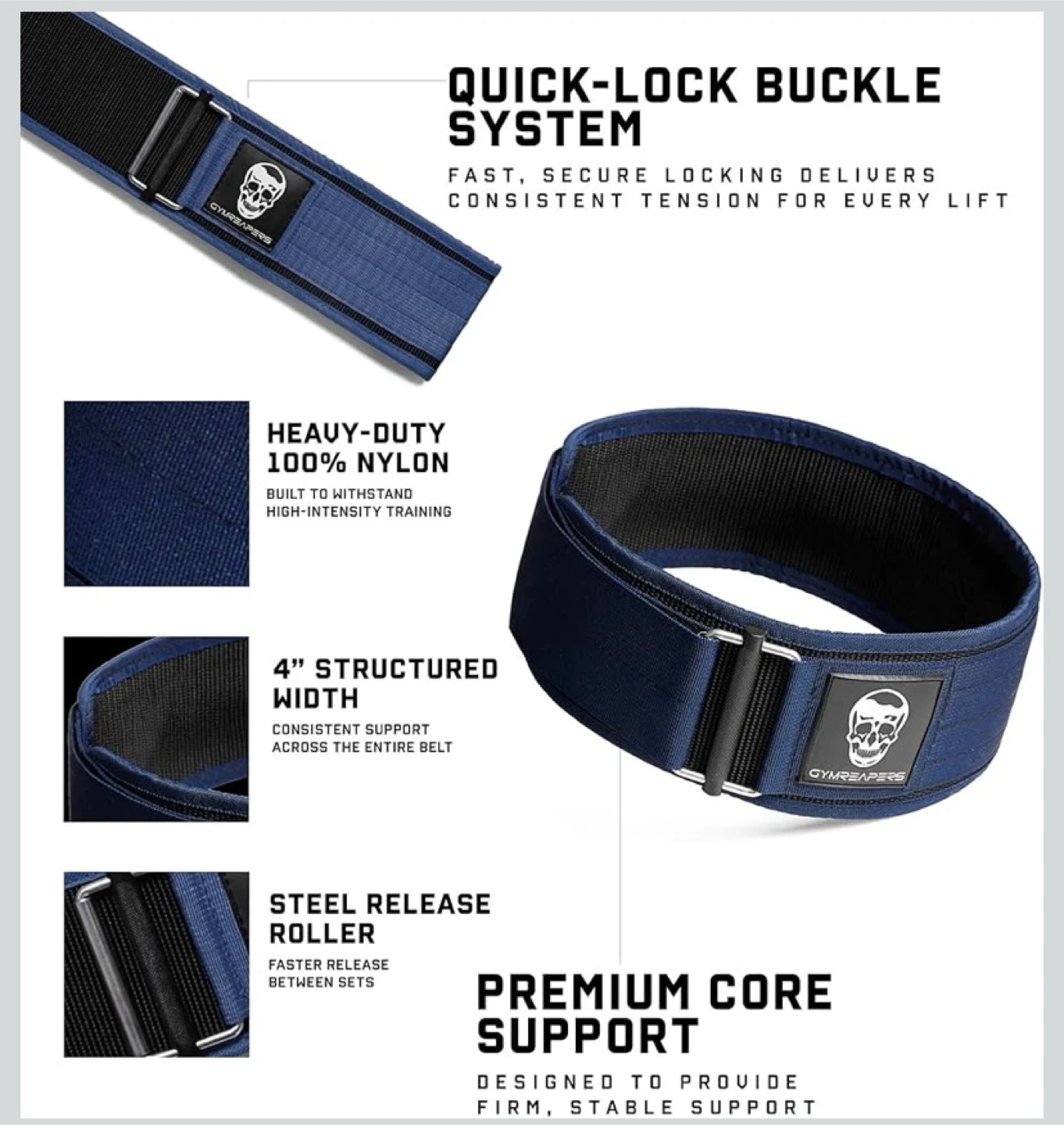 New Gymreapers Quick Locking Weightlifting Belt XS - photo 5