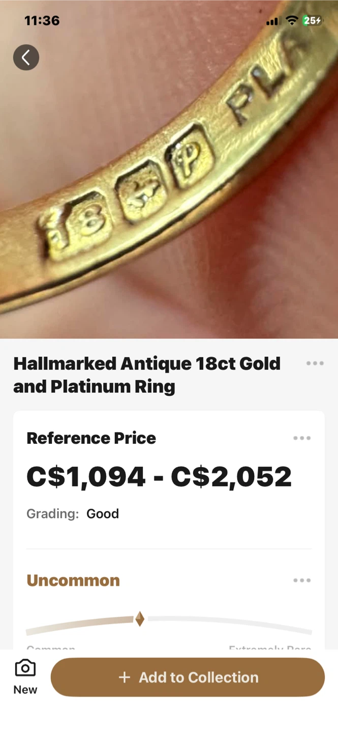 Antique 18ct Gold and Platinum Diamond Ring - photo 4