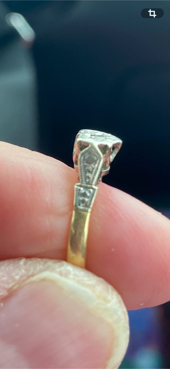 Antique 18ct Gold and Platinum Diamond Ring