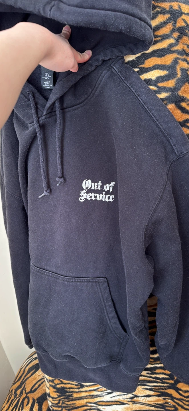 Black "Out of Service" Hoodie Large