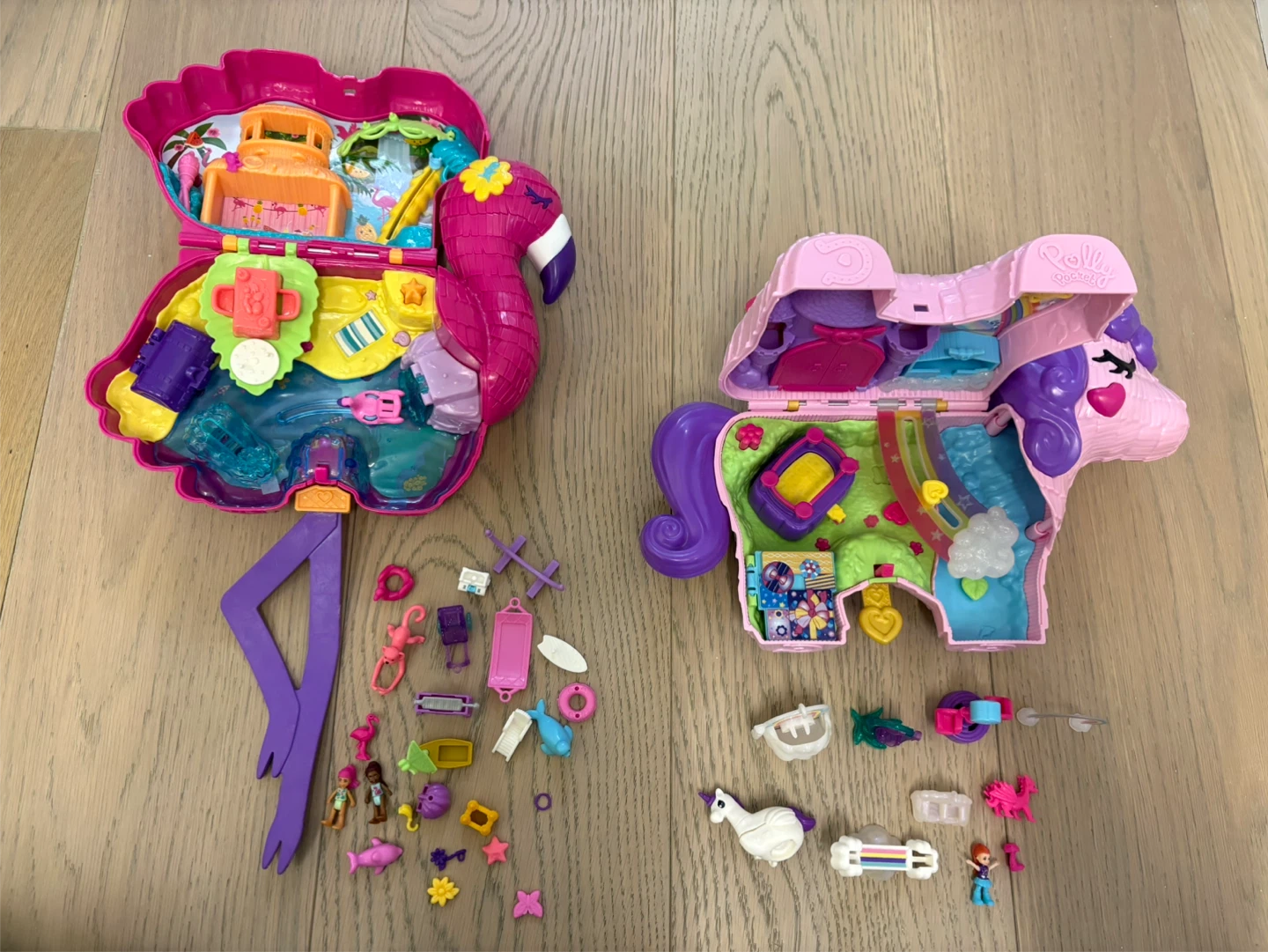 Polly Pocket Flamingo & Unicorn Playsets