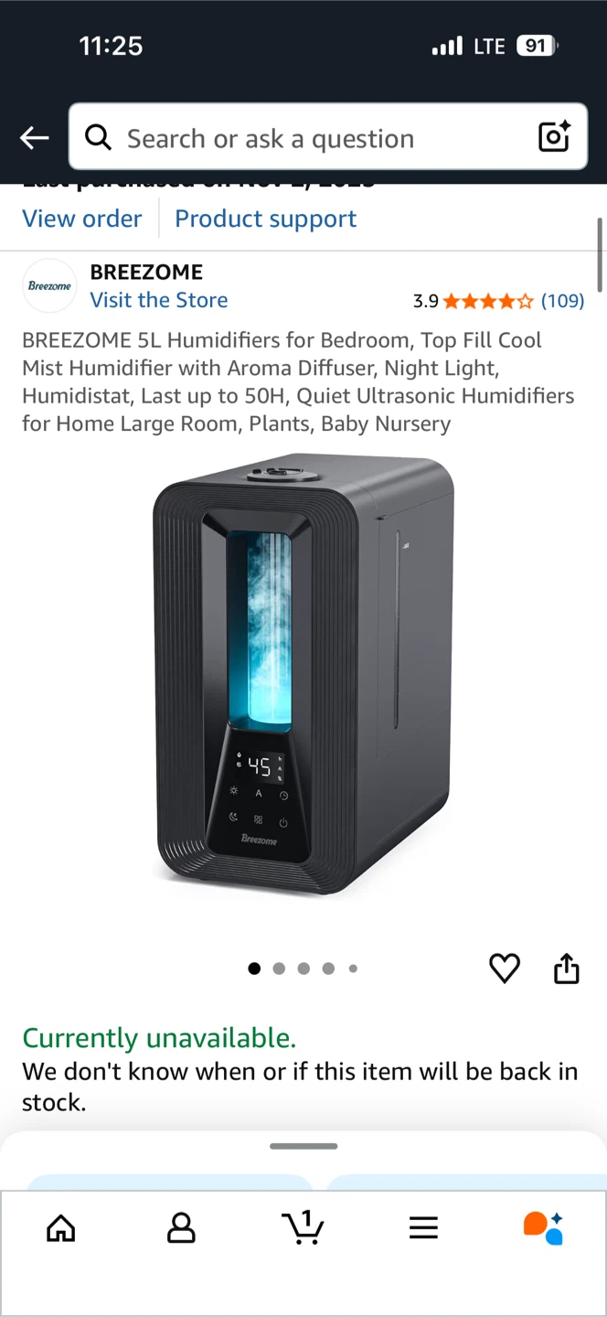 Breezome 5L Humidifier with Aroma Diffuser
