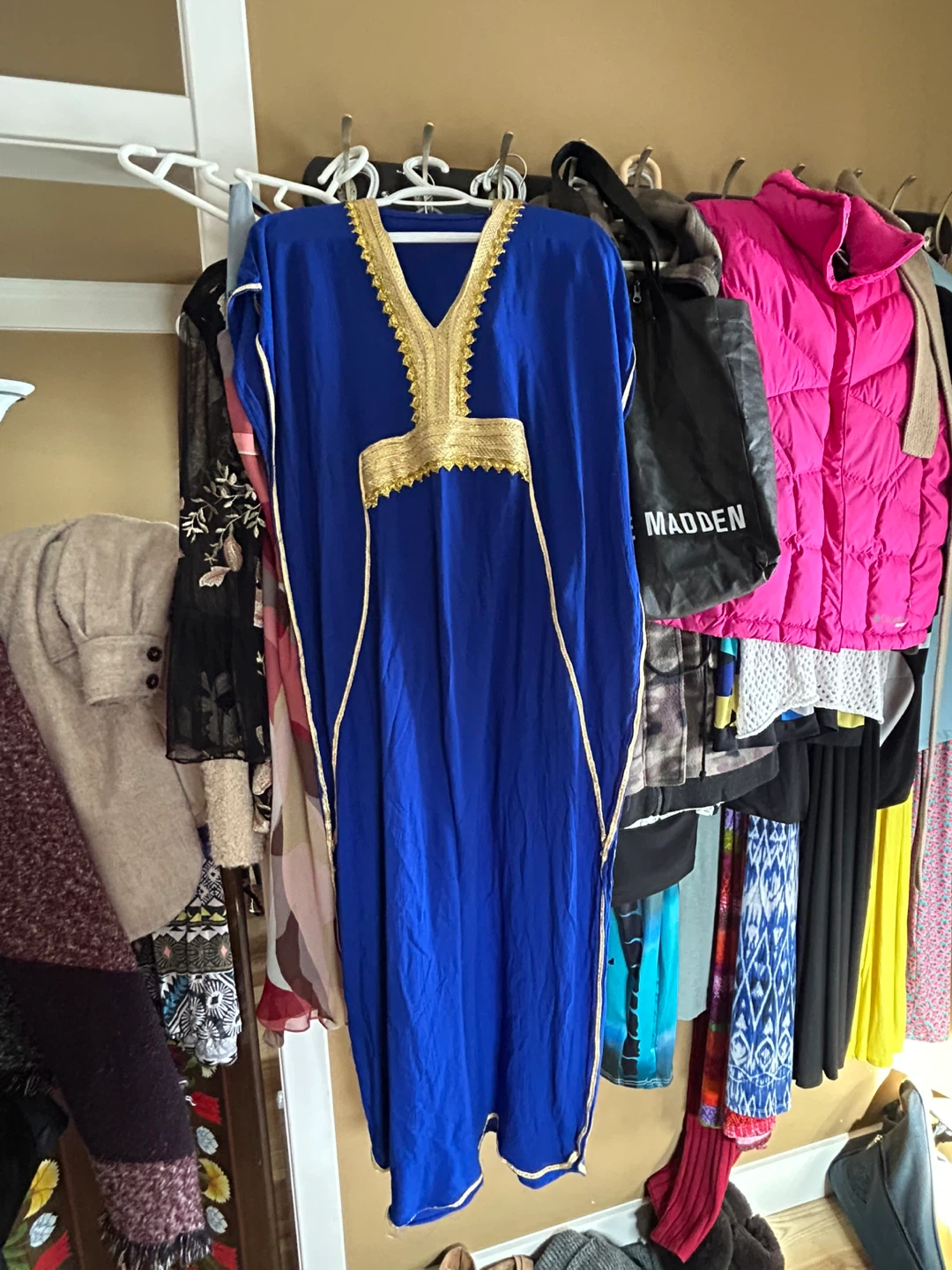 Blue Kaftan with Gold Trim