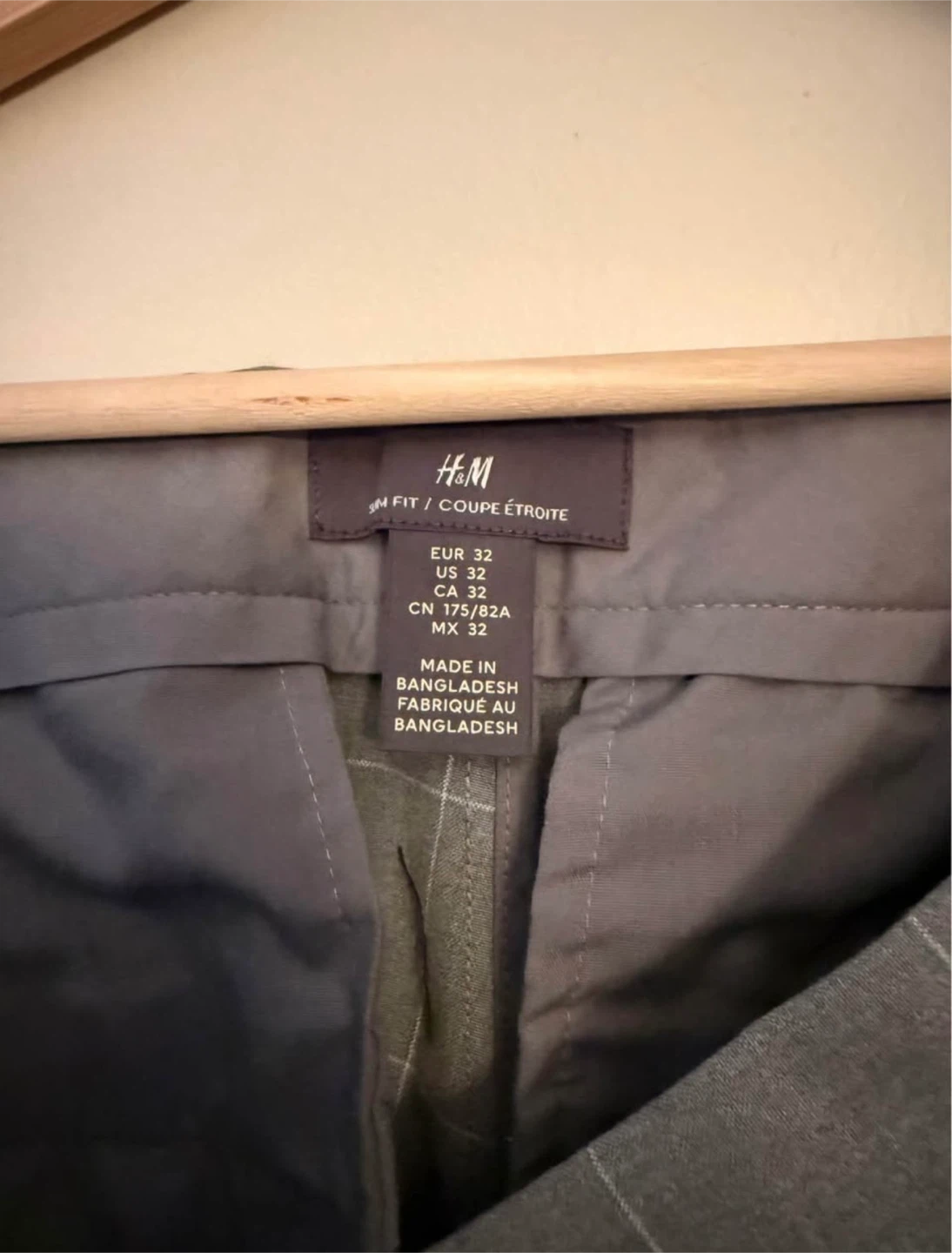 H&M Slim Fit Plaid Dress Pants Men's Size 32 - photo 4