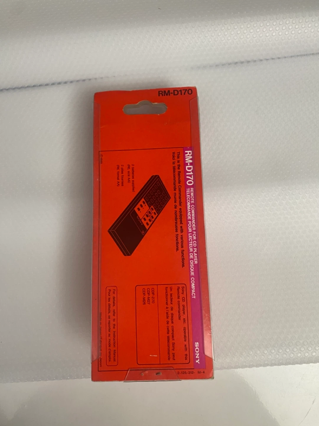 Sony RM-D170 Remote Commander for CD Player - photo 2