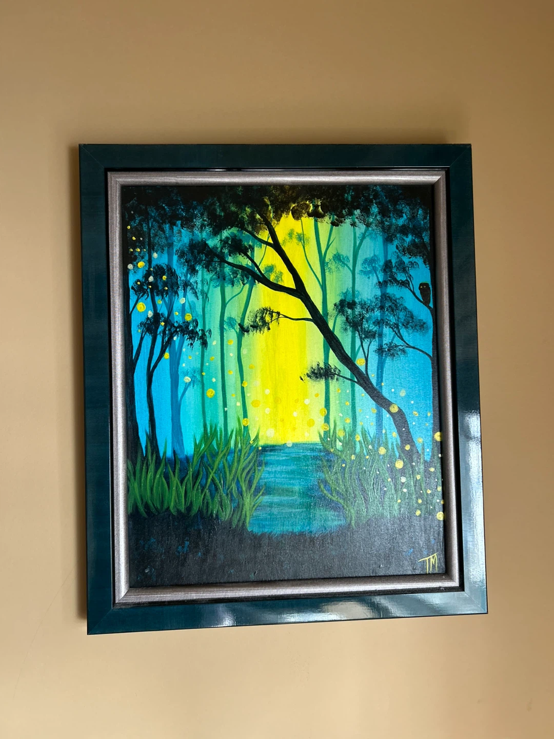 Framed Forest Acrylic Painting