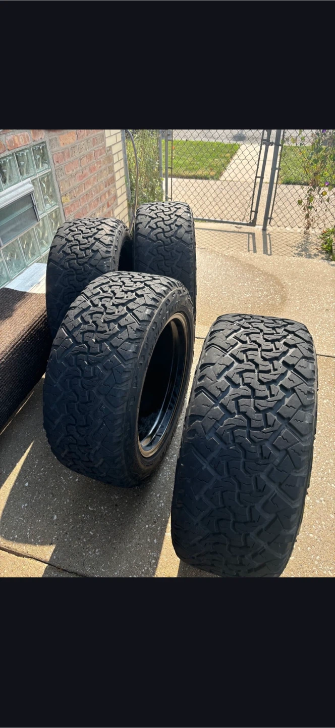 Set of 4 Black Rims with Tires - 285/50R20