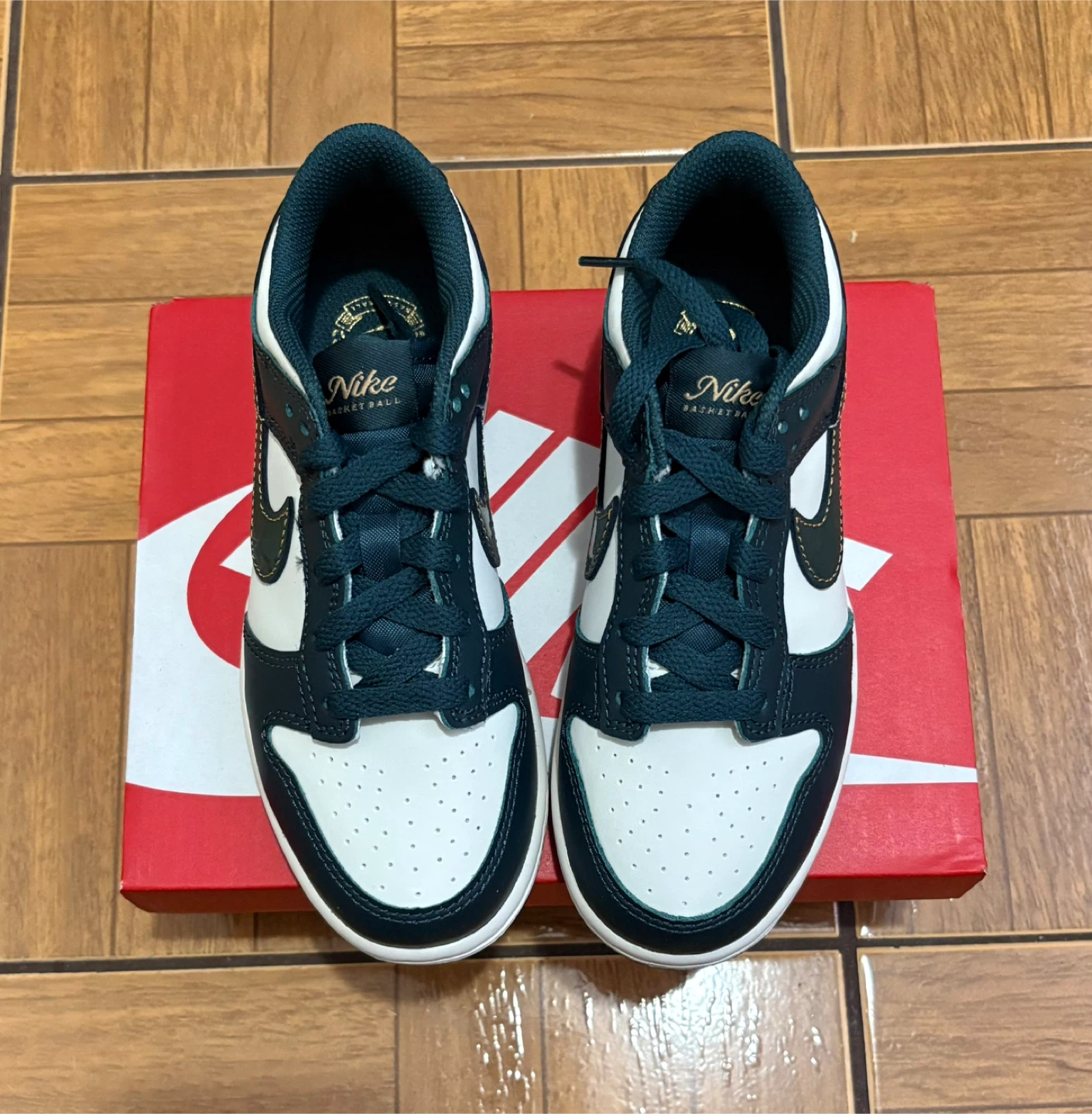 Little Kids' Nike Dunk Low "Deep Jungle"-Size 1y - photo 2