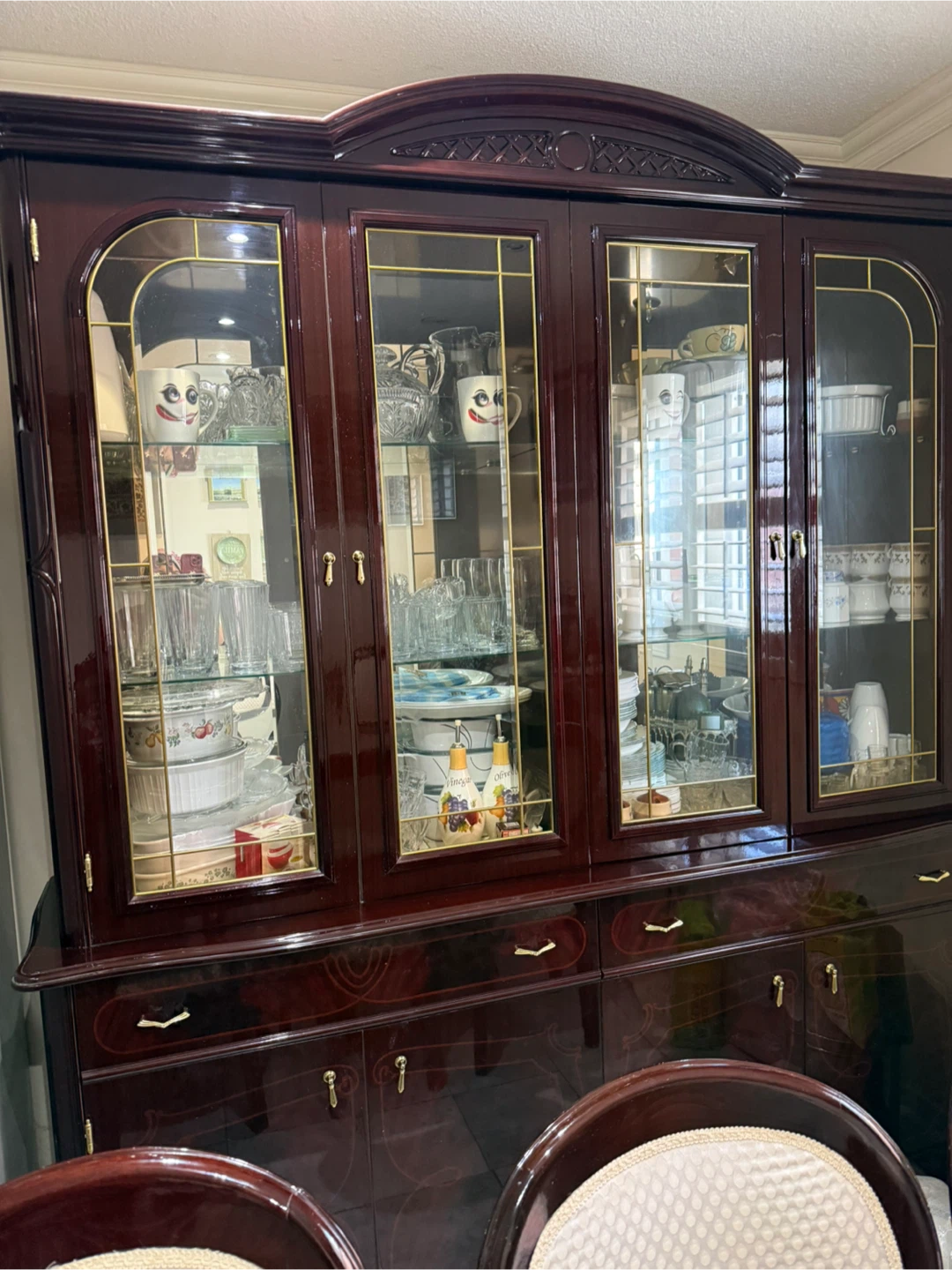 Mahogany Dining Table with Chairs and China Cabinet - photo 5