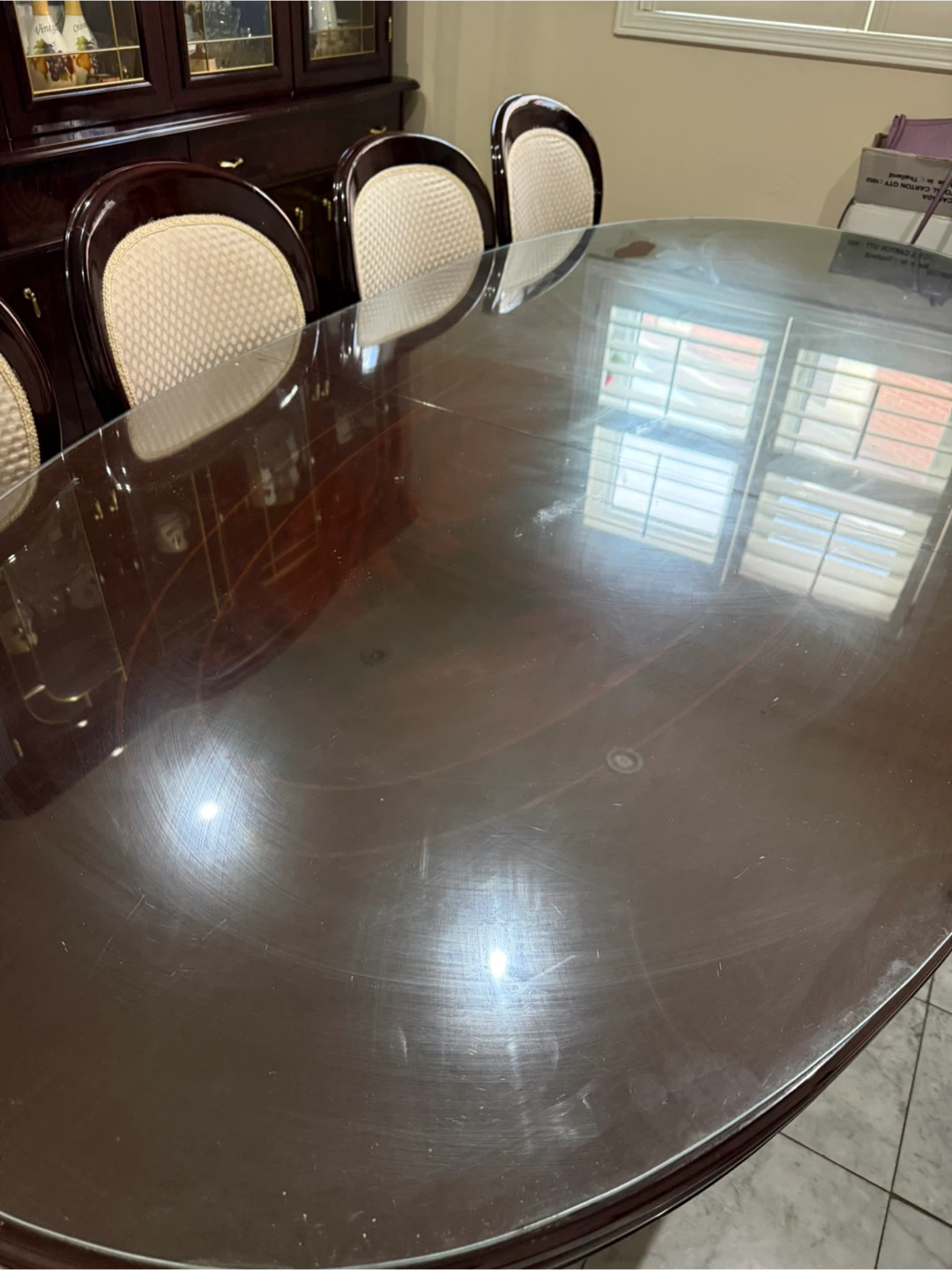 Mahogany Dining Table with Chairs and China Cabinet - photo 2