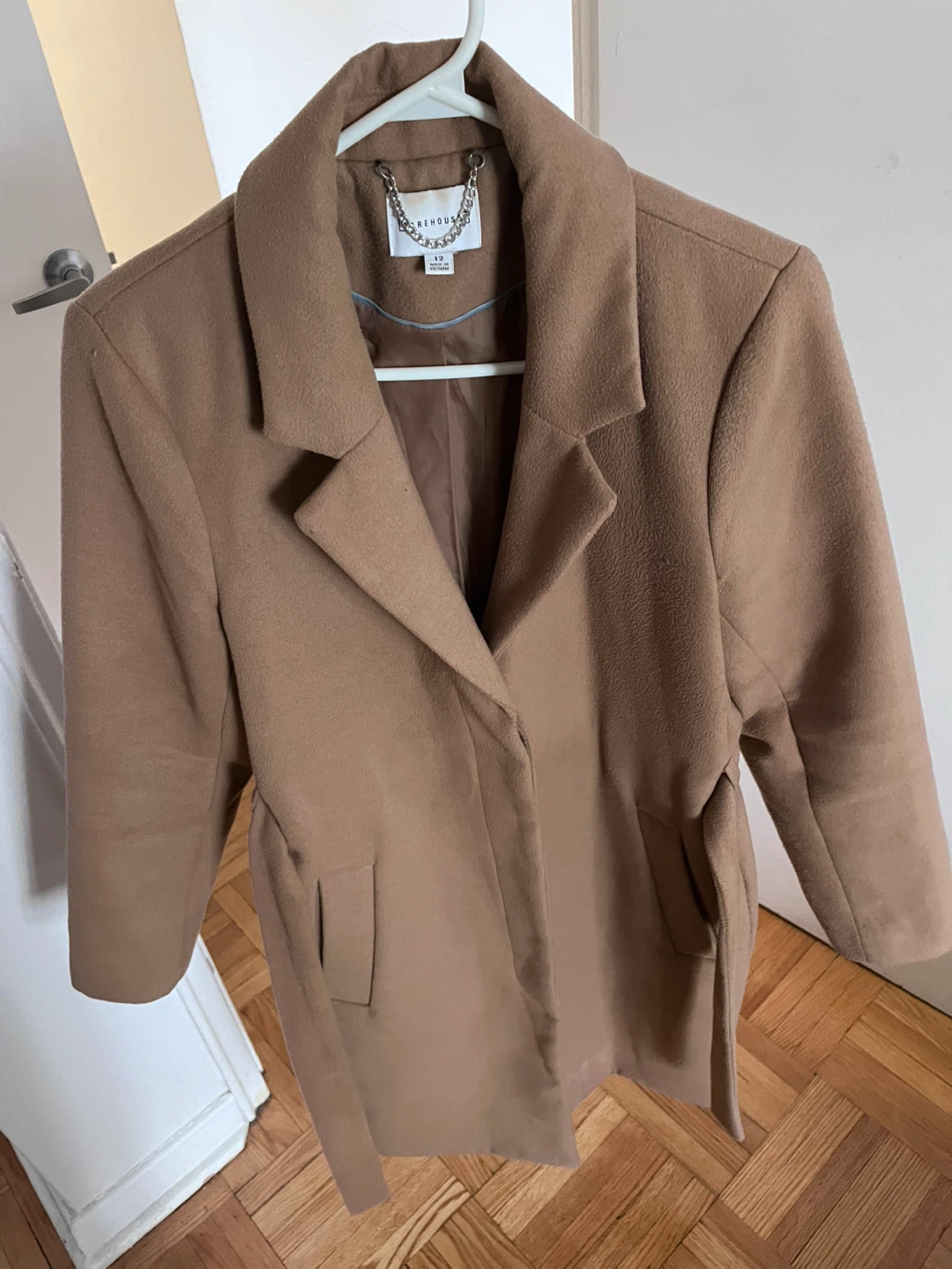 Warehouse Camel Coat Size 12