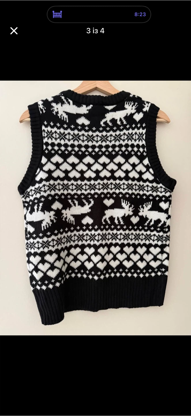 Ardene Women's Fair Isle Moose Knit Vest - photo 2