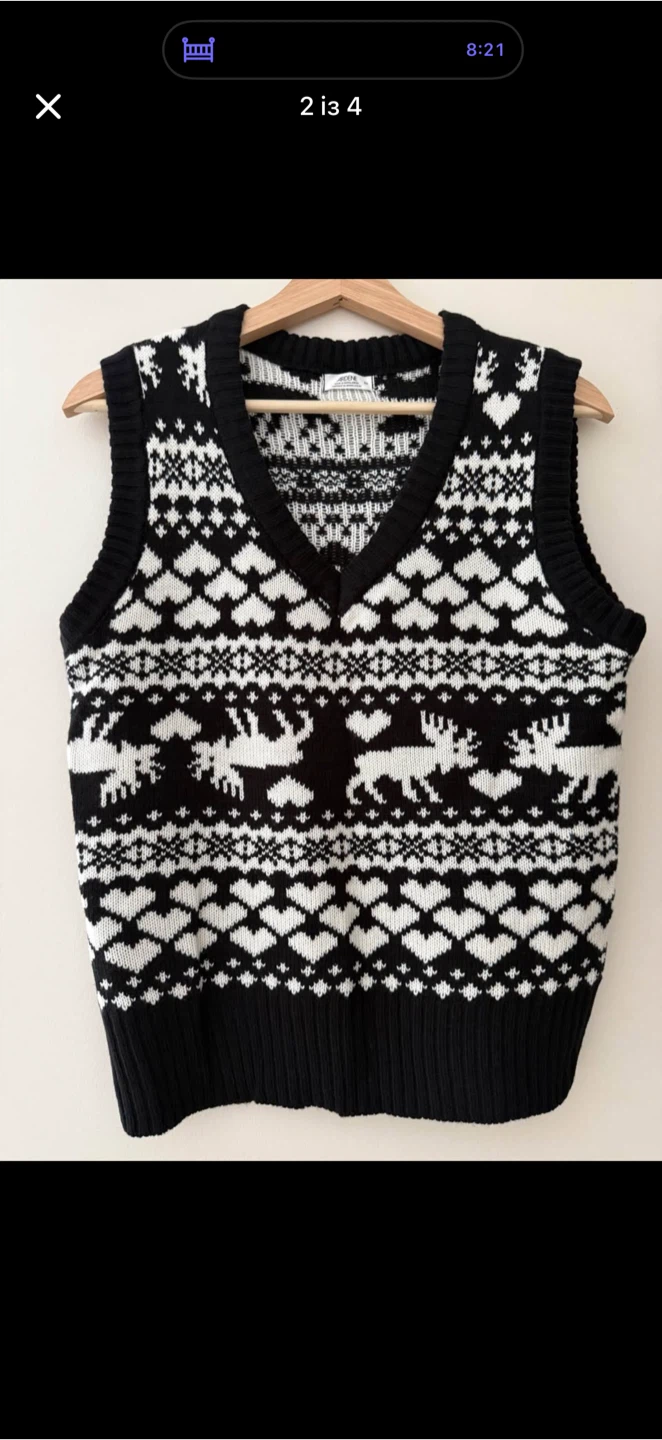 Ardene Women's Fair Isle Moose Knit Vest