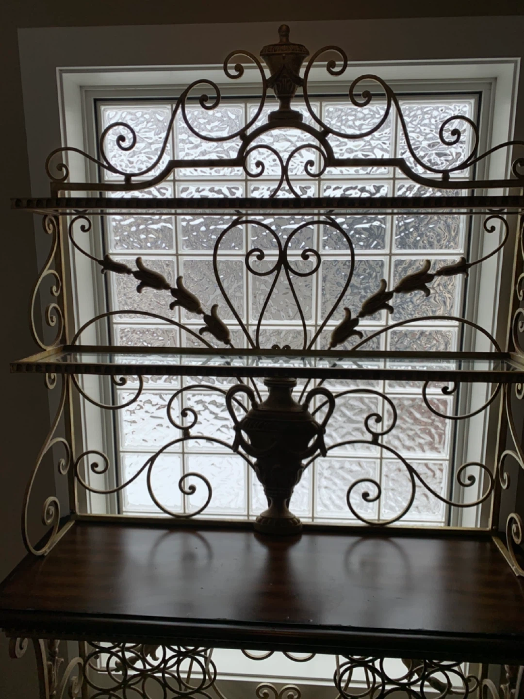 Ornate Metal and Wood Baker's Rack with Stone  Base - photo 3