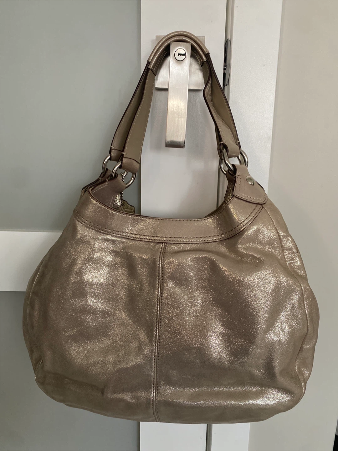 Coach Metallic Leather Hobo Handbag - photo 2