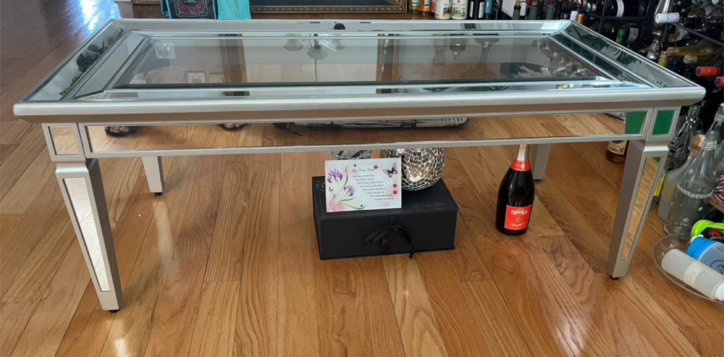 Mirrored Coffee Table with Glass Top - photo 5