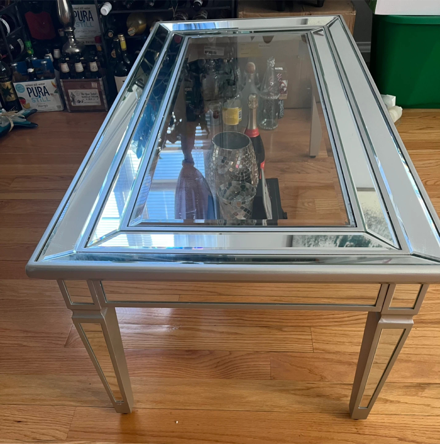 Mirrored Coffee Table with Glass Top - photo 3