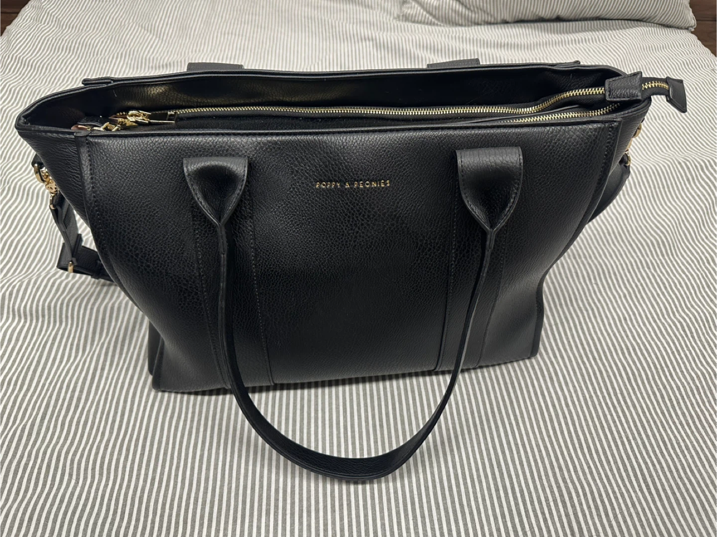 Poppy & Peonies Black Multitasker Tote/Work Bag - photo 2