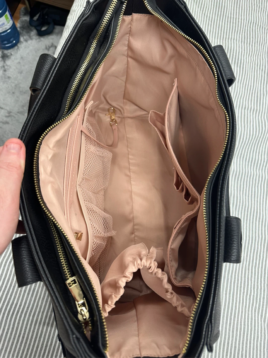 Poppy & Peonies Black Multitasker Tote/Work Bag - photo 3