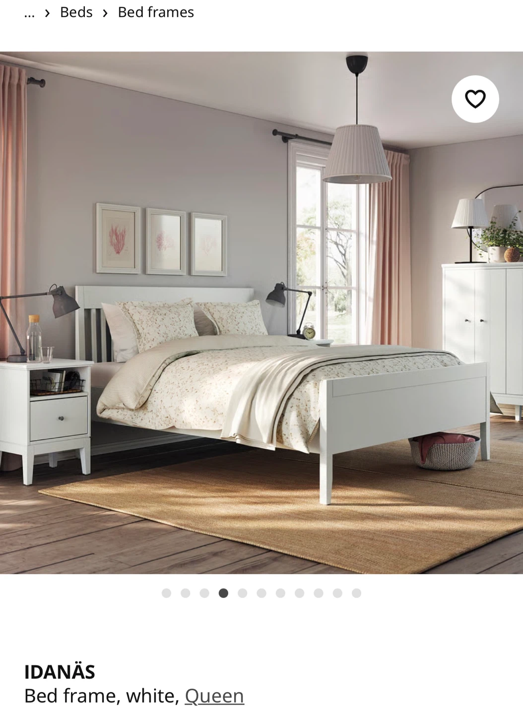 Moving Sale!! IKEA IDANÄS Queen Bed Frame - White
