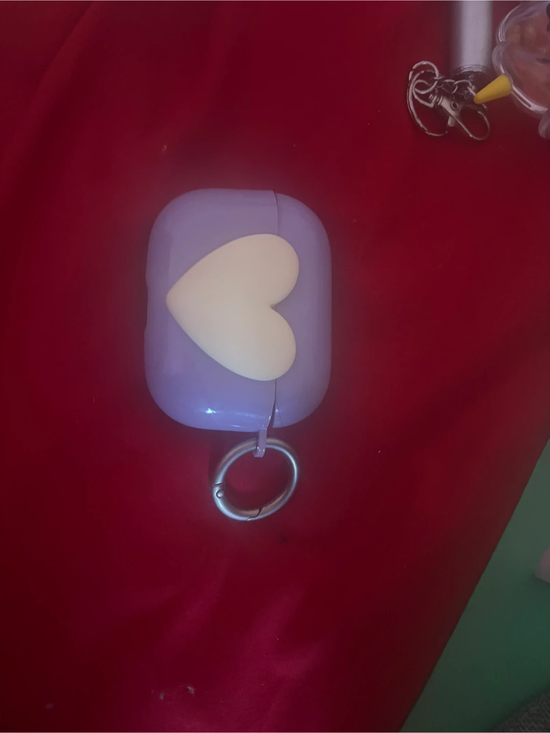 Purple Heart AirPods Pro Case with Keychain