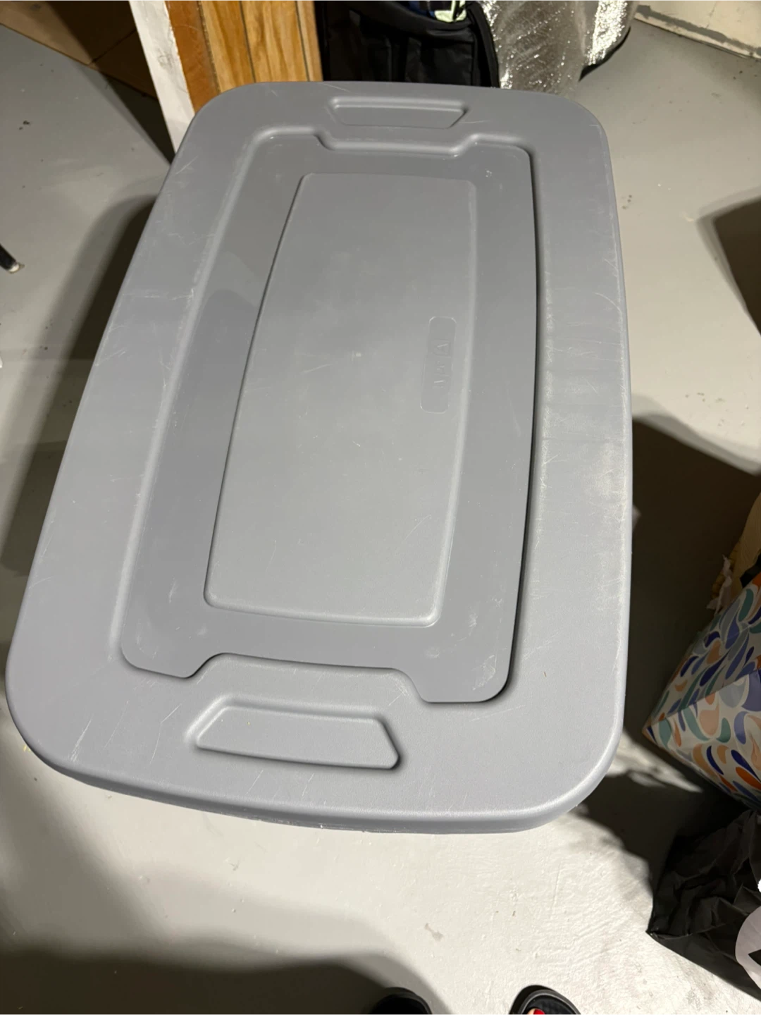 2pc Grey Plastic Storage Bin with Lid - photo 2