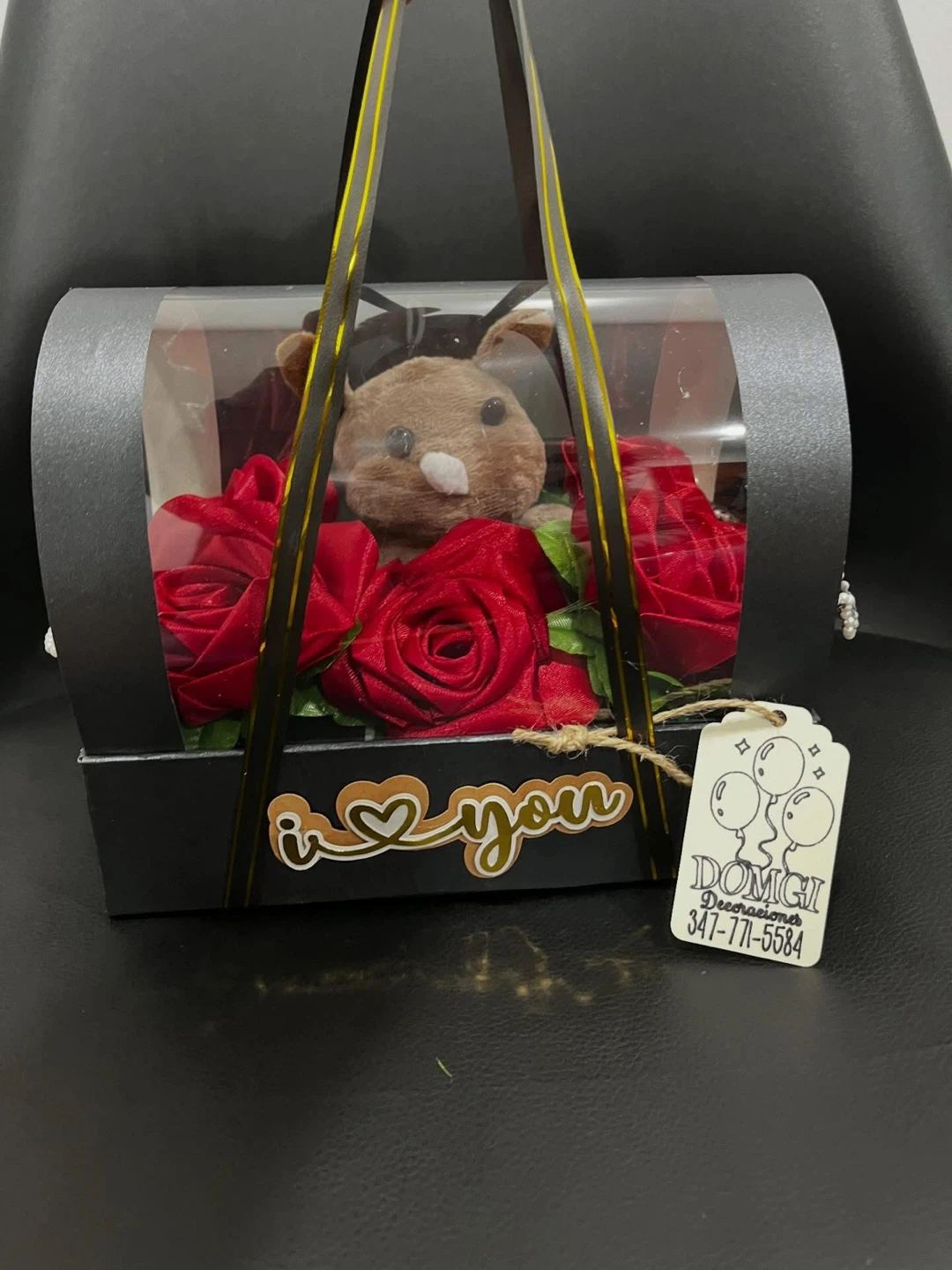 Valentine's Day Gift Box with Chocolate and Faux Roses