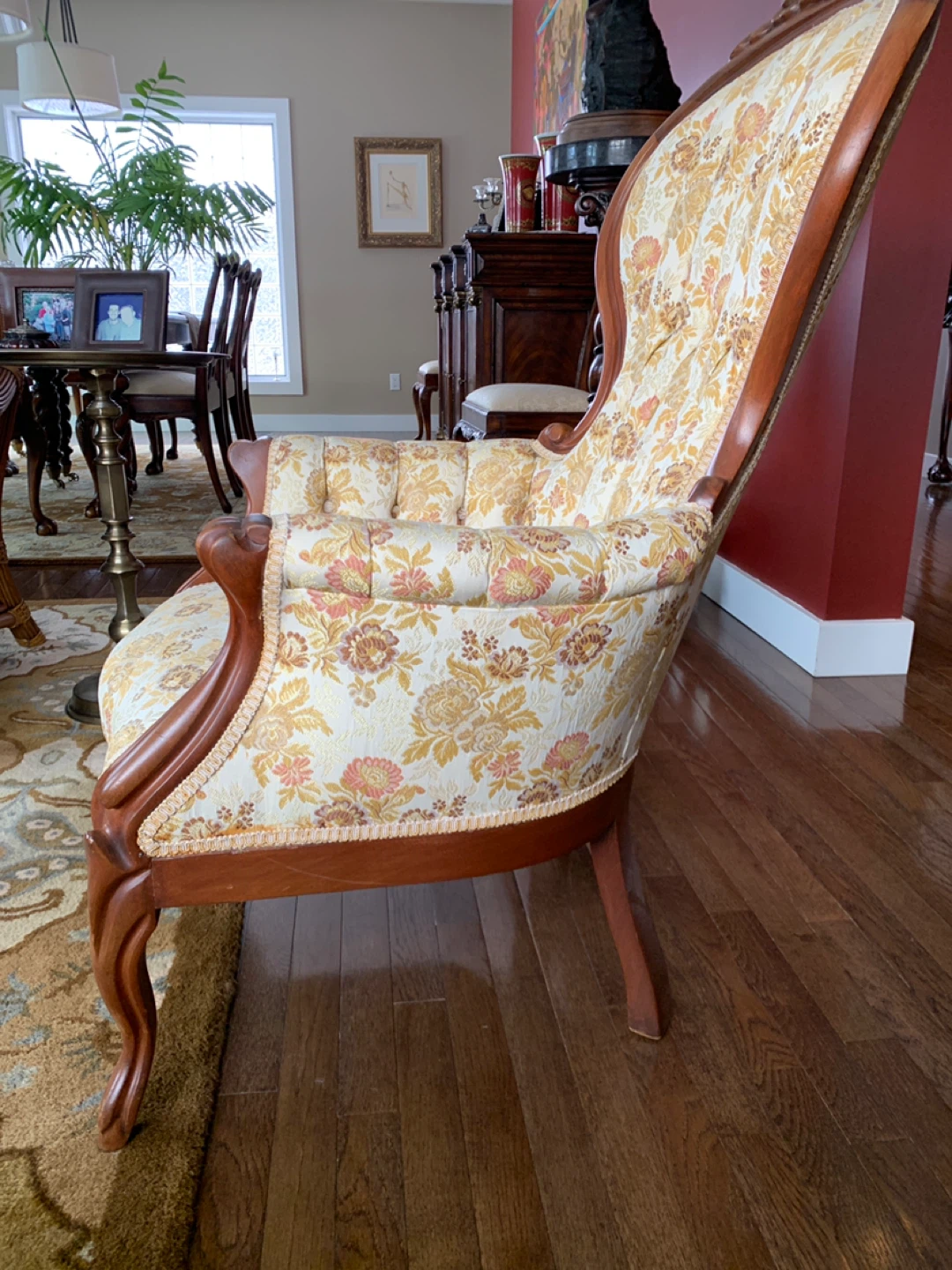 Vintage Accent Armchair - Floral Upholstery - photo 2