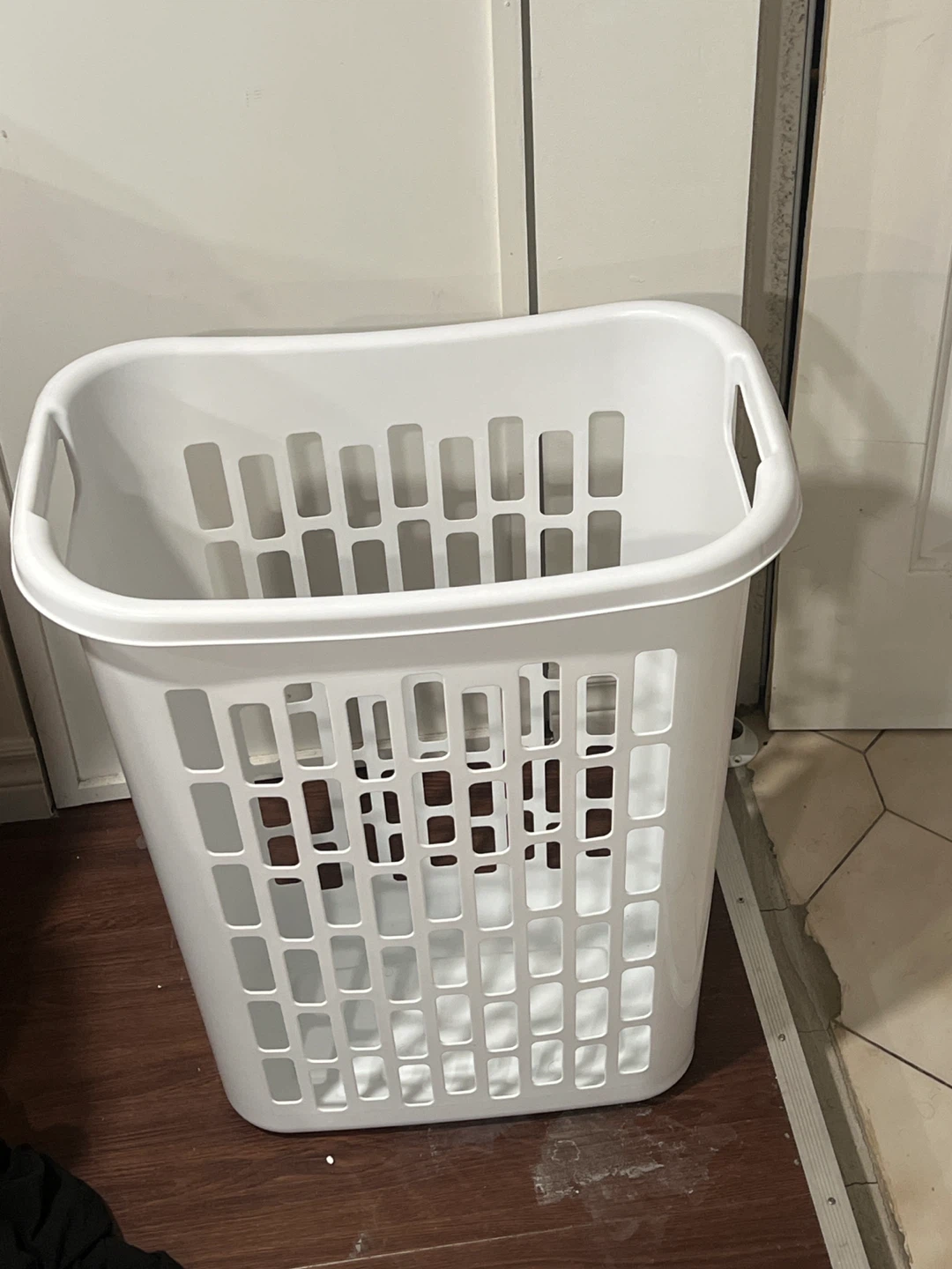 White Plastic Laundry Basket
