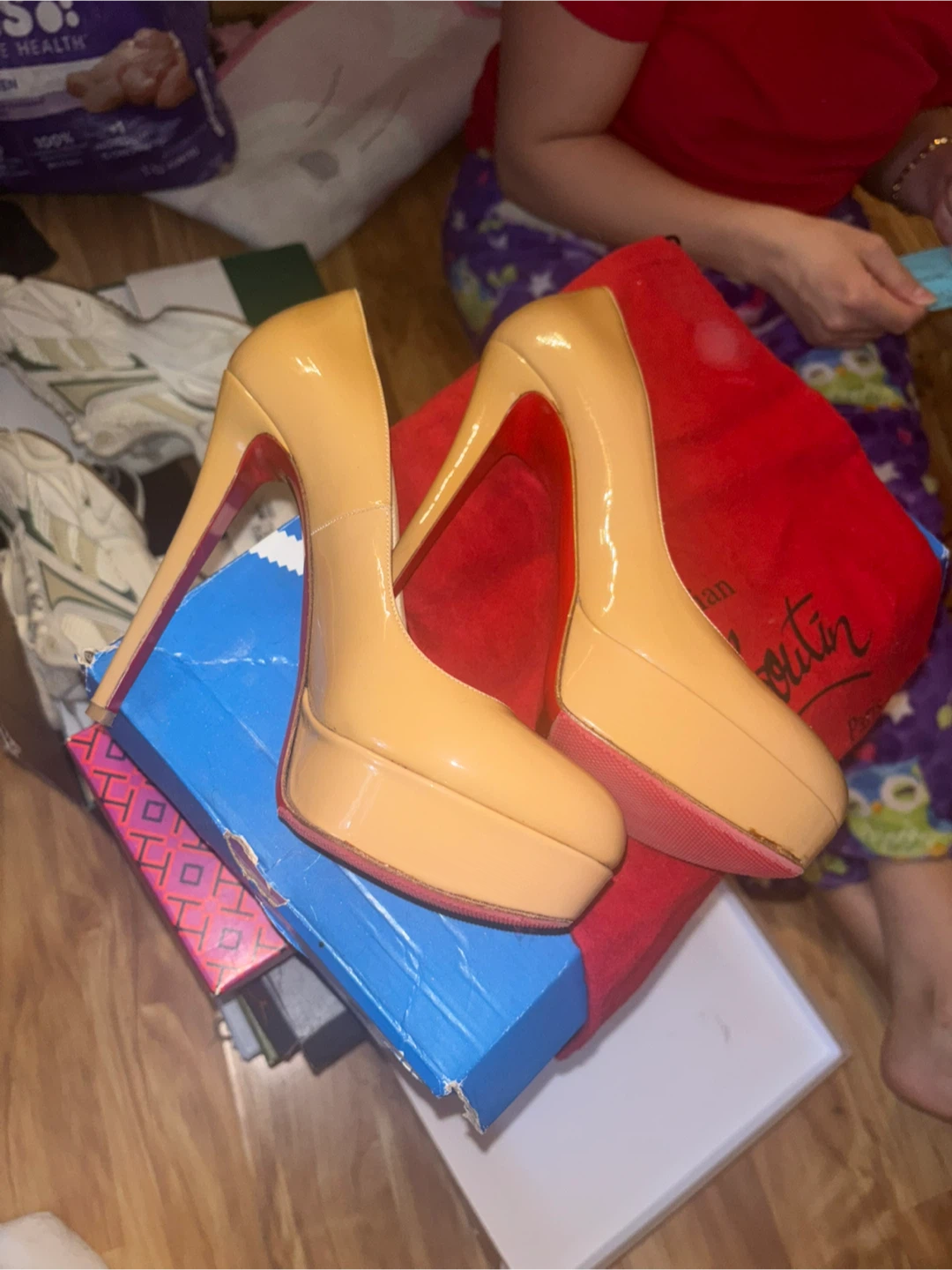 Christian Louboutin "So Kate" Pumps - Patent Nude Heel Size 38