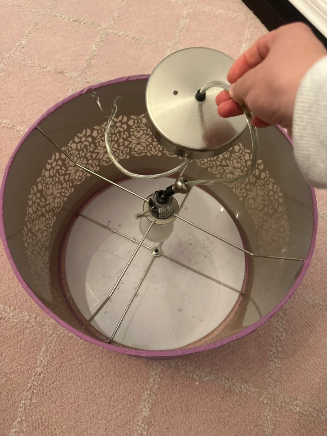 Purple Drum Lamp with Cutout Design - photo 5