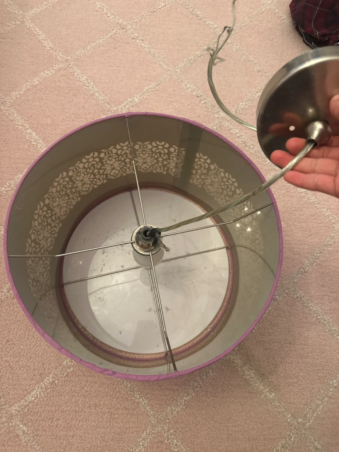 Purple Drum Lamp with Cutout Design - photo 4