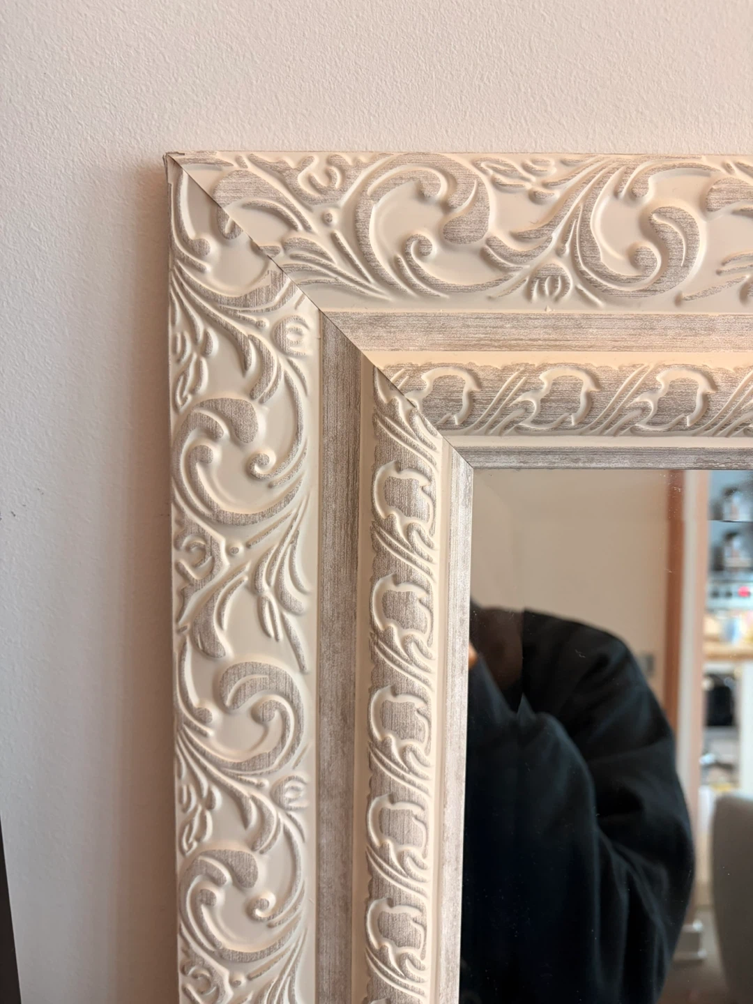 White Ornate Floor Mirror - photo 2