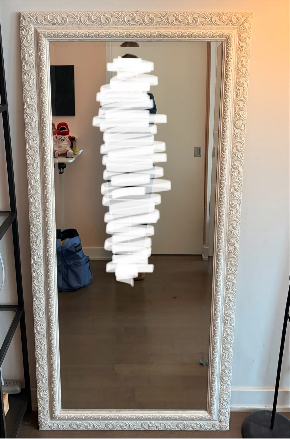 White Ornate Floor Mirror