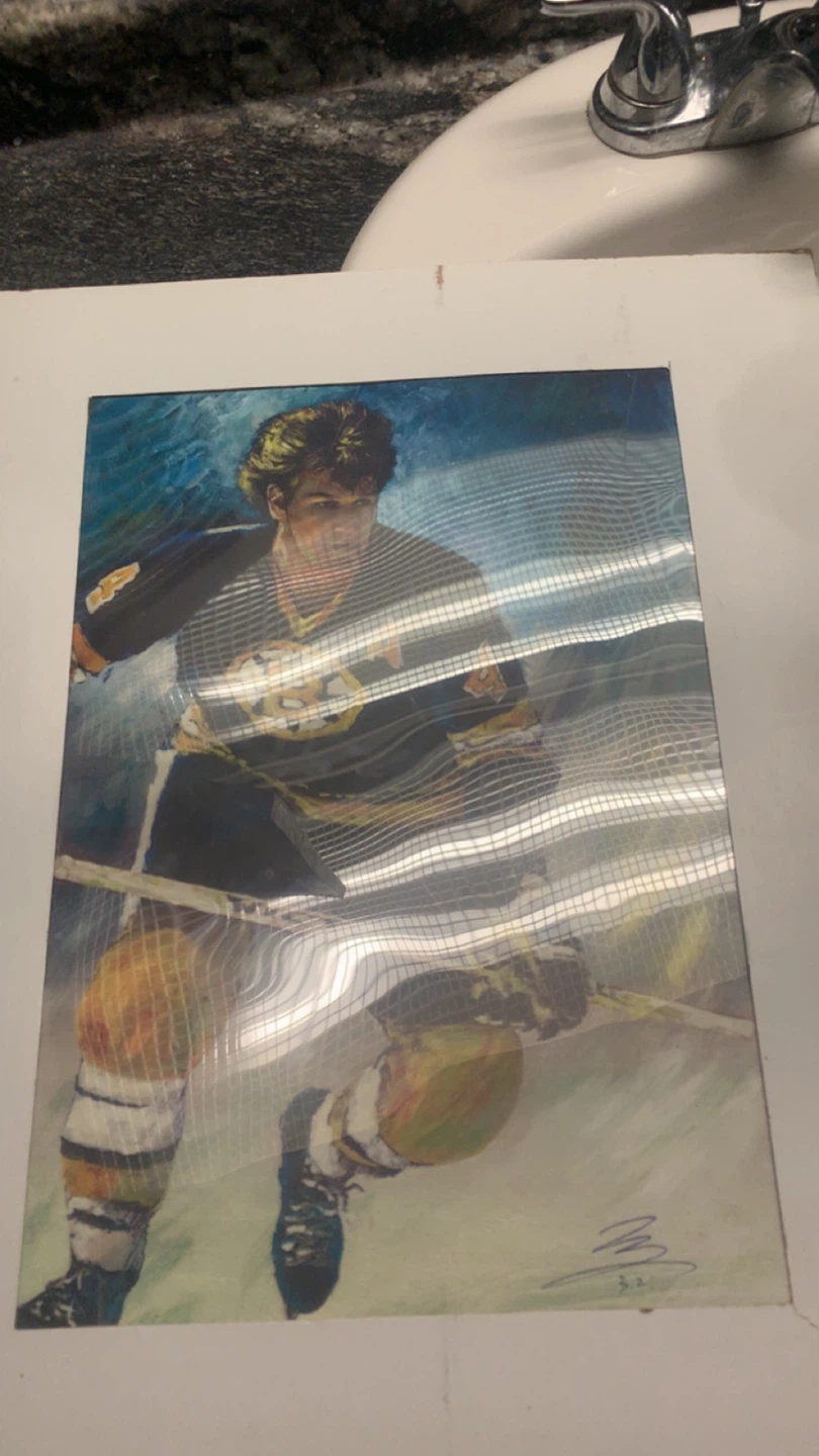 Boston Bruins Hockey Player Art Print SIGNED
