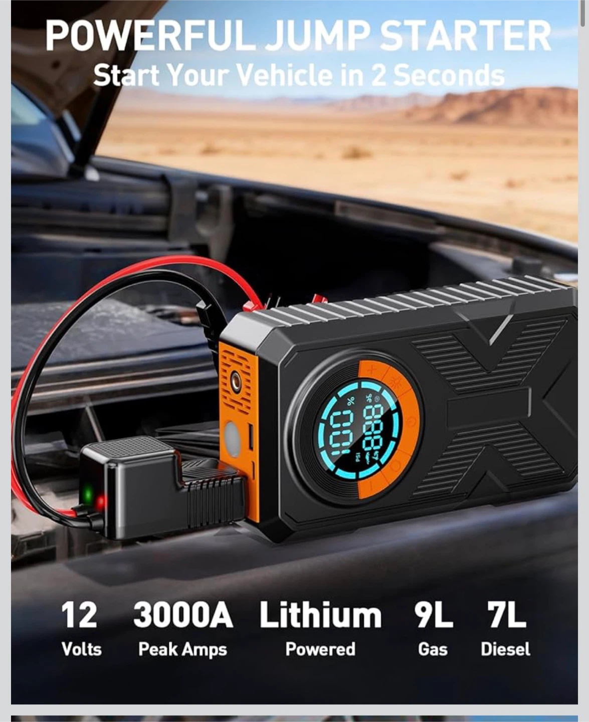 Jump Starter with Air Compressor - photo 2