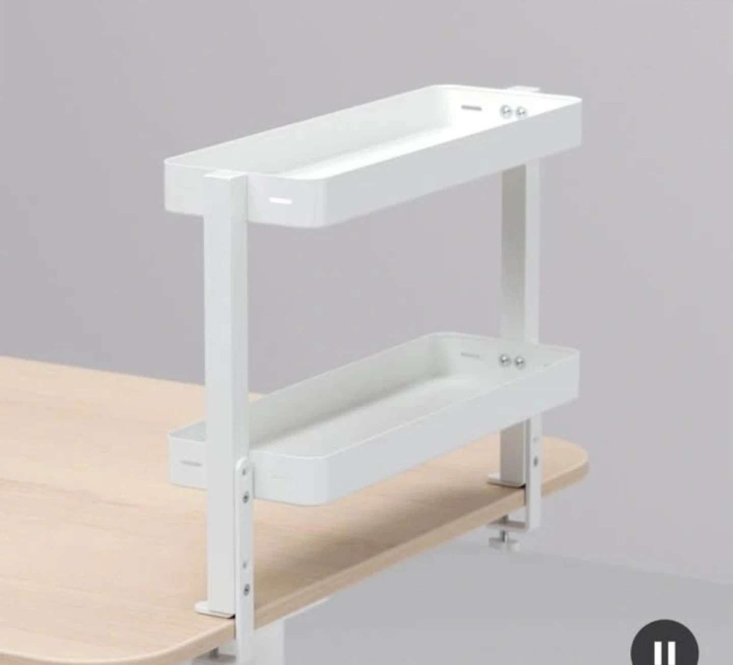 White 2-Tier Desk Shelf Organizer