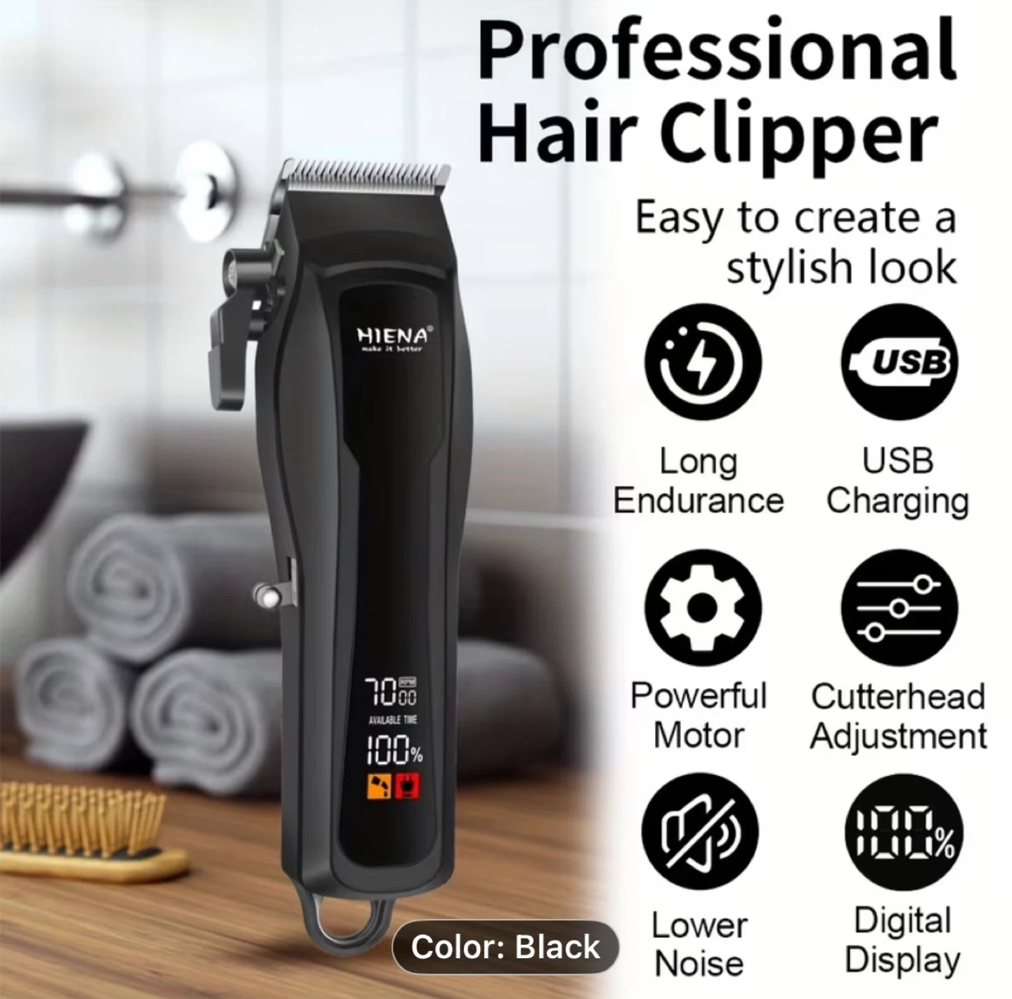 Haina POR 2pcs Men's Hair Clipper and Beard Trimmer Set - photo 4
